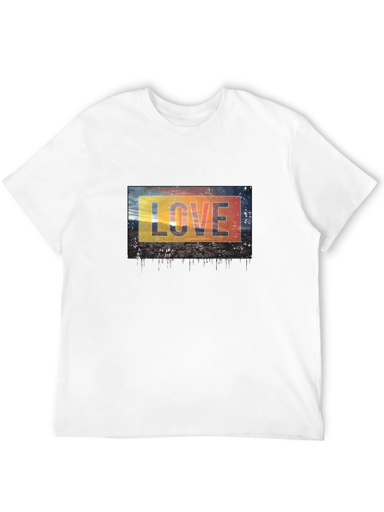 Black Love Graphic Tee - Black Cotton Blend Casual T-Shirt view 12