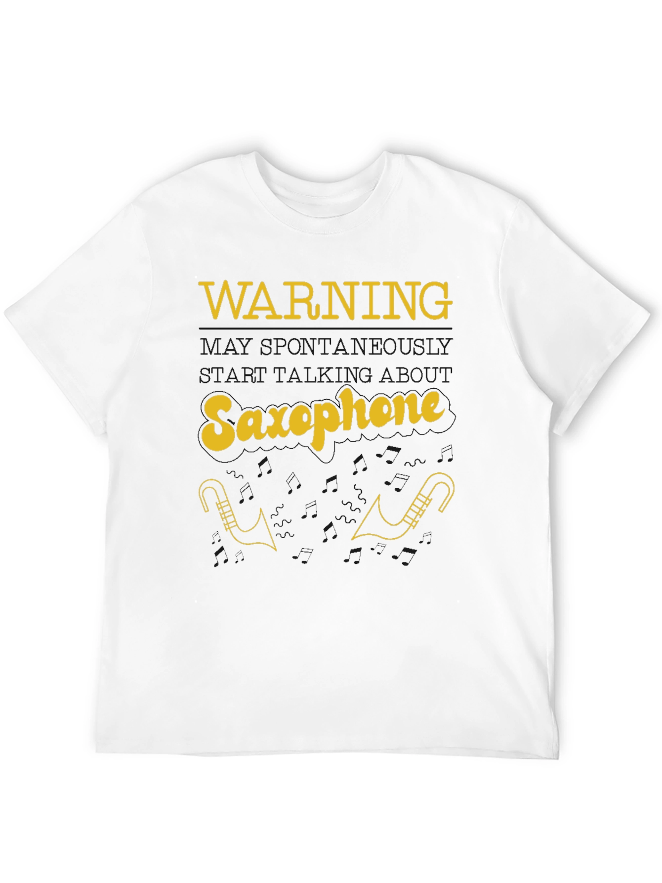 Black Warning May Spontaneously Talk About Saxophone T-Shirt view 12