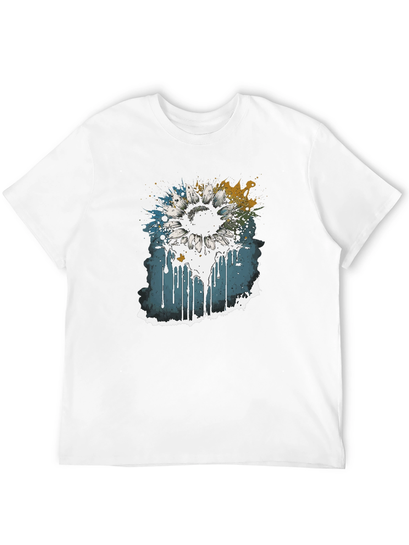 Black Sunflower Splash Graphic Tee view 12