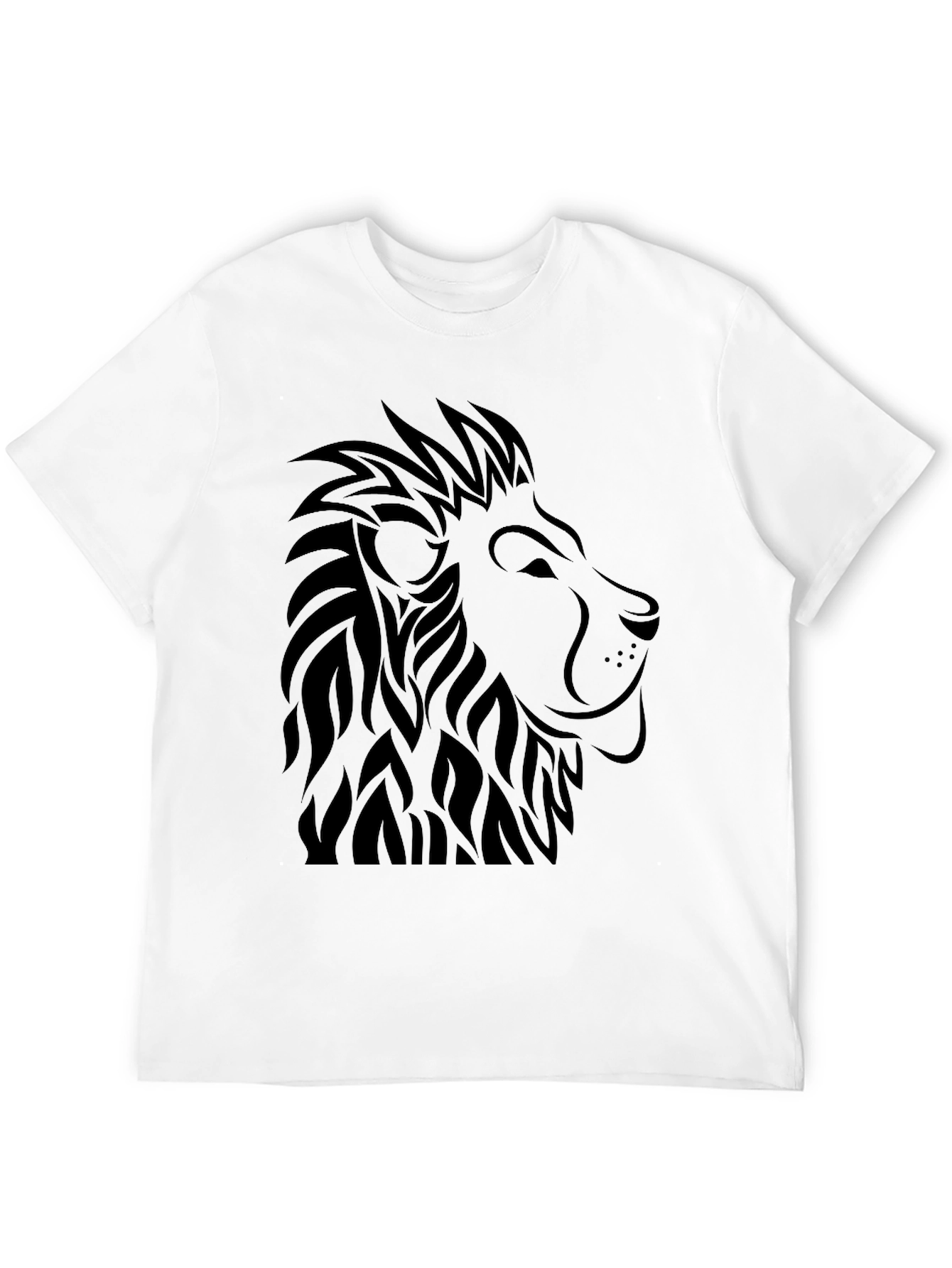 Black Black Lion Graphic Tee - Men's Stylish Crew Neck T-Shirt view 12