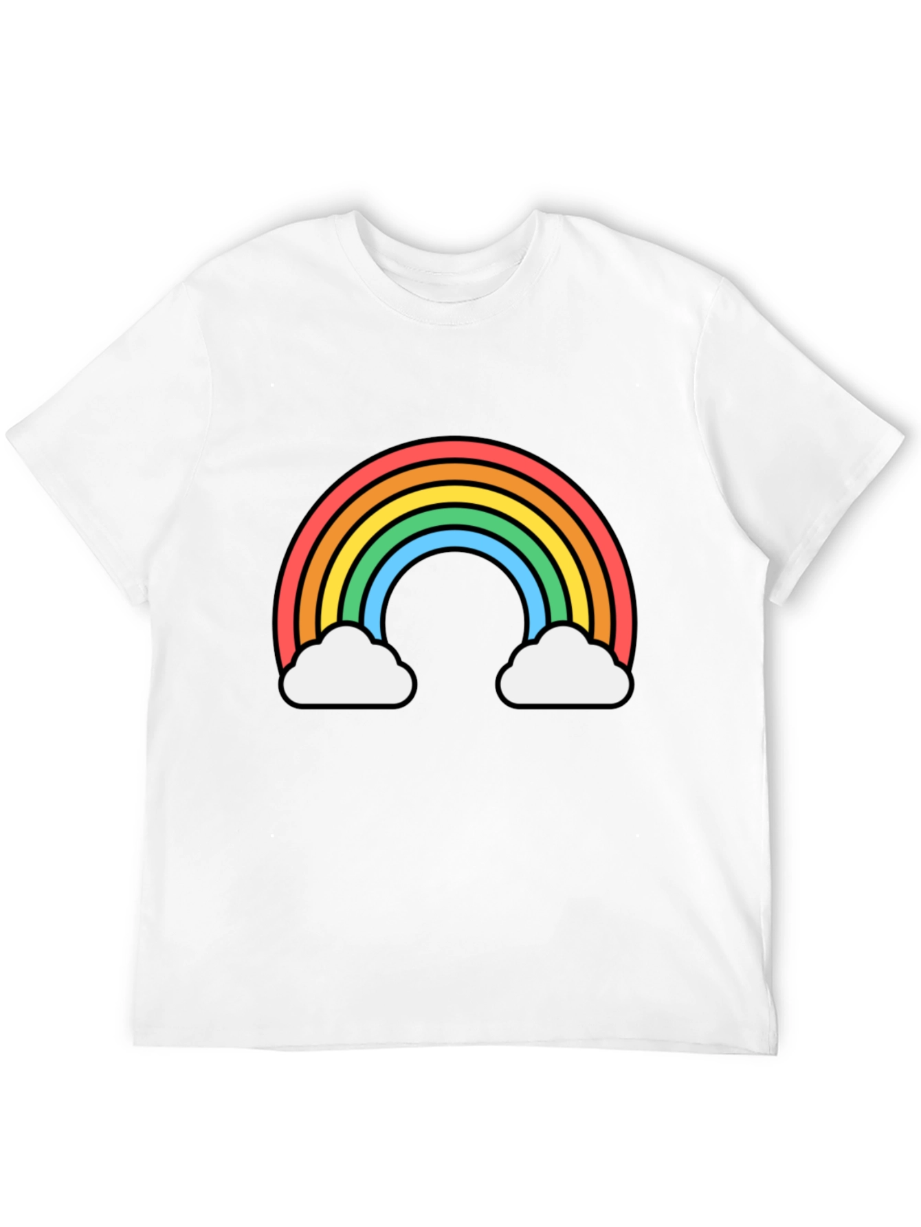 Black Rainbow Cloud Graphic Tee - Black Unisex T-Shirt view 12