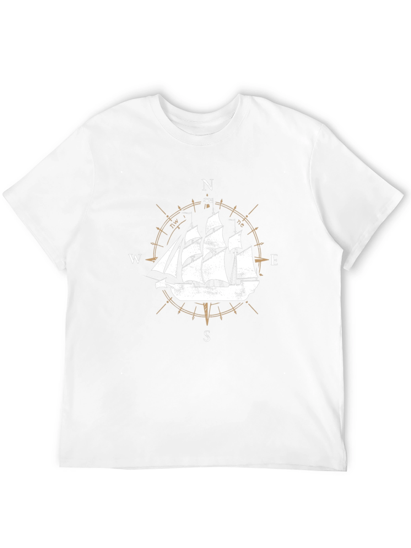 Black Nautical Compass Ship Graphic Tee view 12
