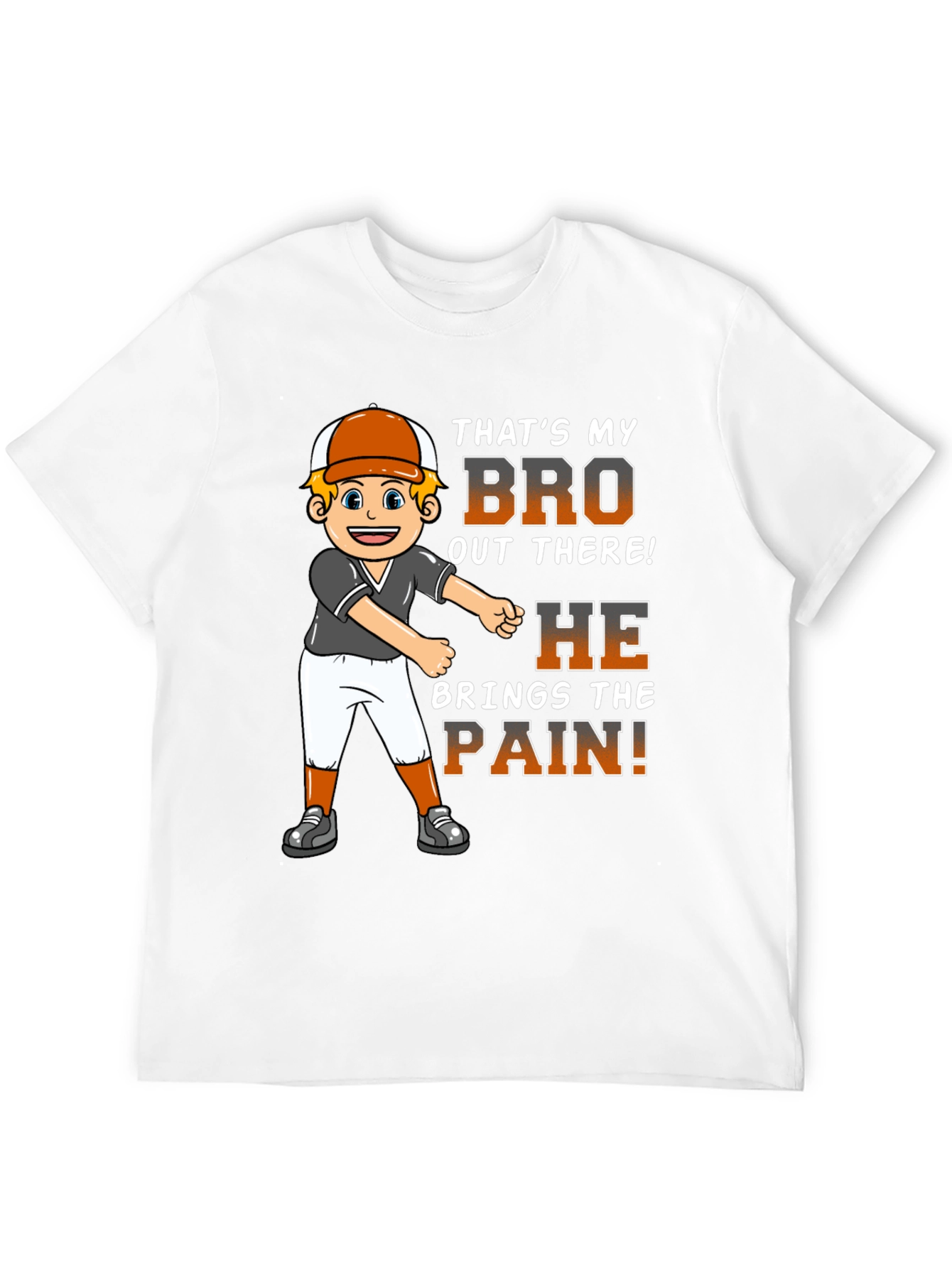 Black Baseball Bro T-Shirt - That's My Bro Out There! view 12