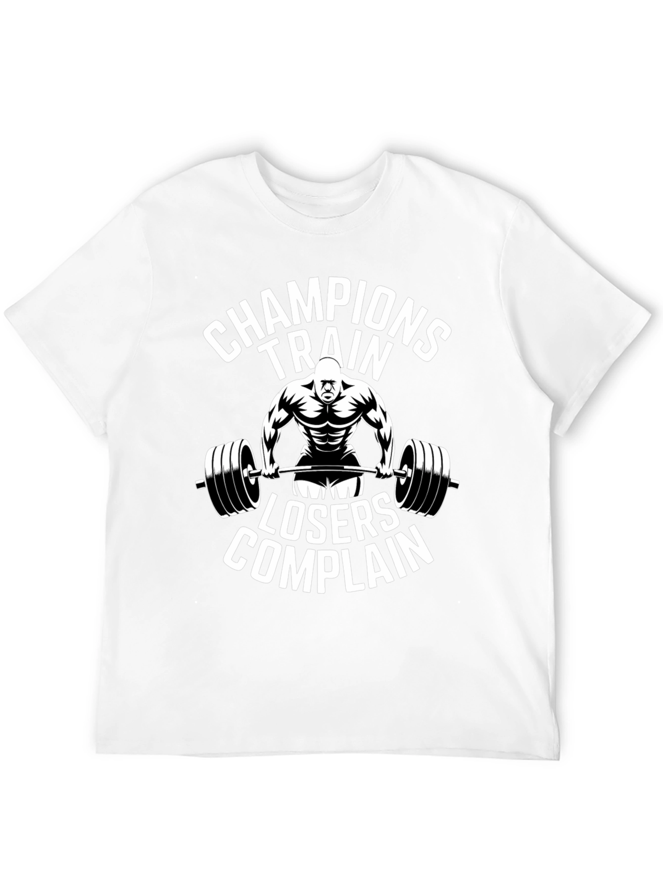 Black Champions Train T-Shirt - Motivational Workout Tee view 12