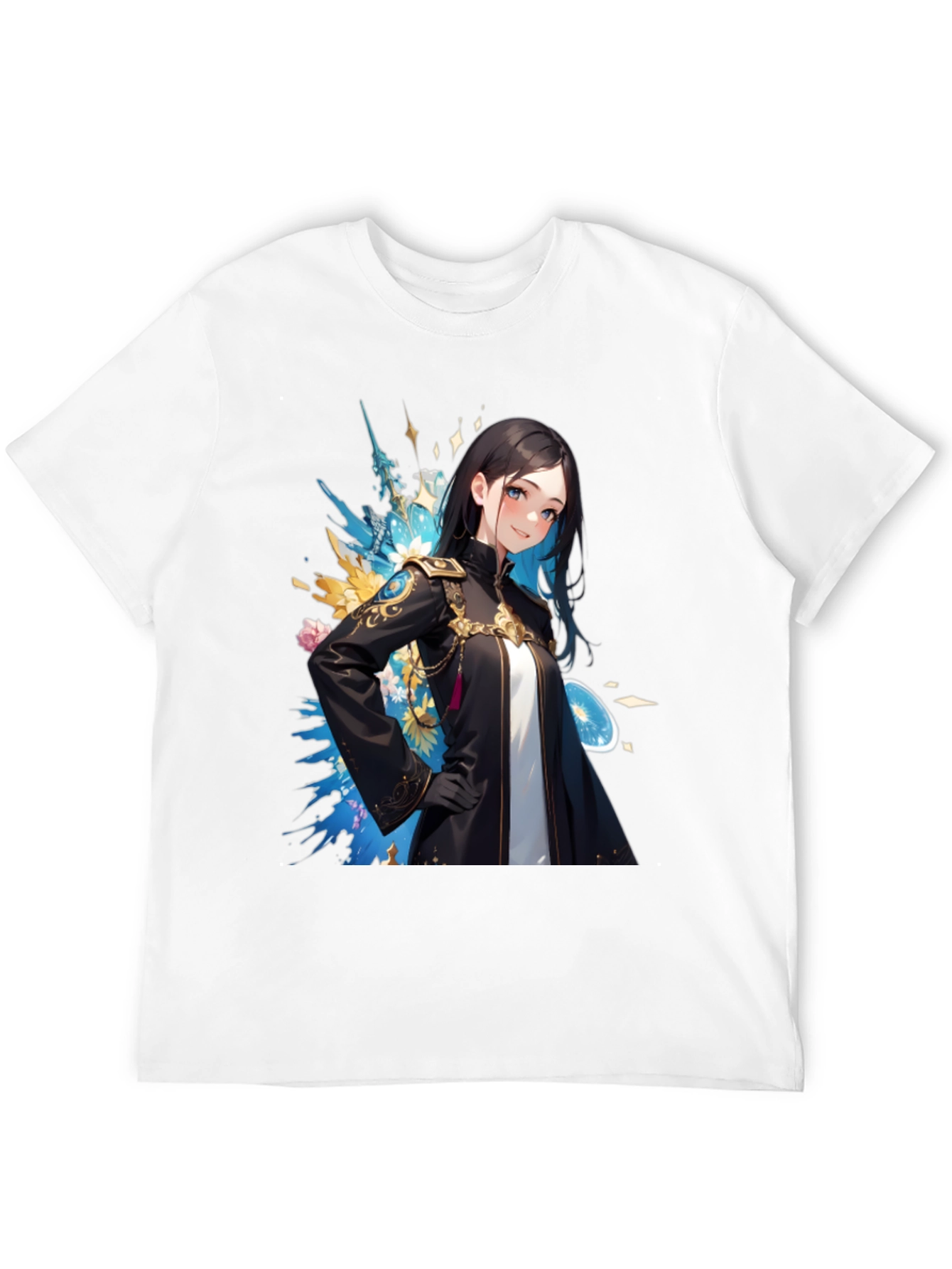Black Anime Girl Graphic Black T-Shirt view 12