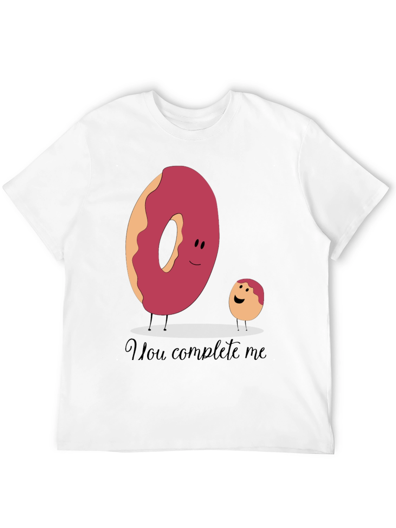 Black You Complete Me Donut Tee - Funny Foodie T-Shirt view 12