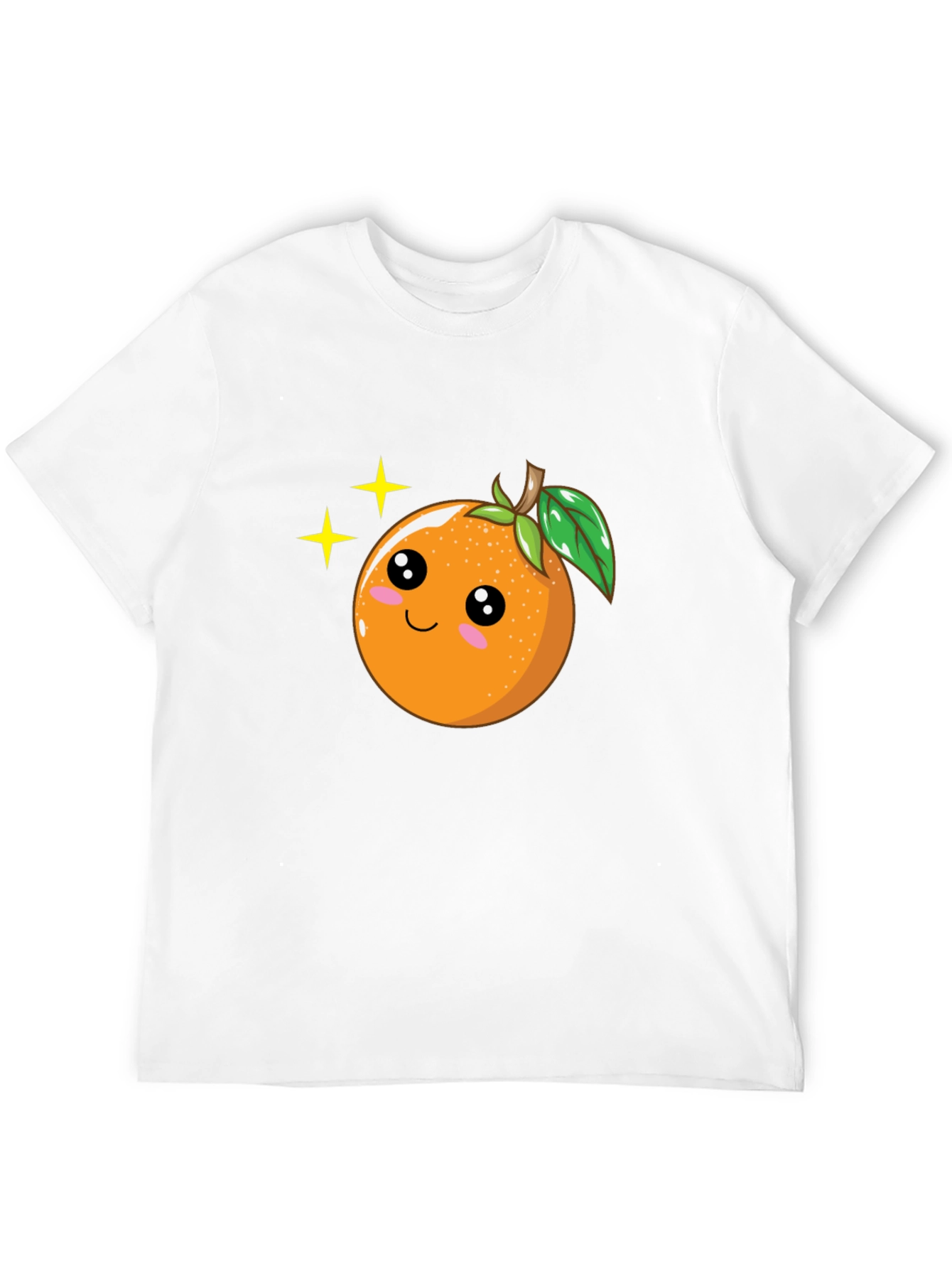 Black Cute Orange Cartoon Graphic Black T-Shirt view 12