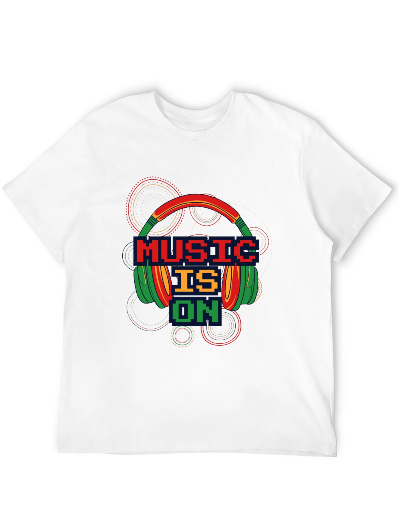 Black Music is On T-Shirt - Pixel Headphones Design view 12