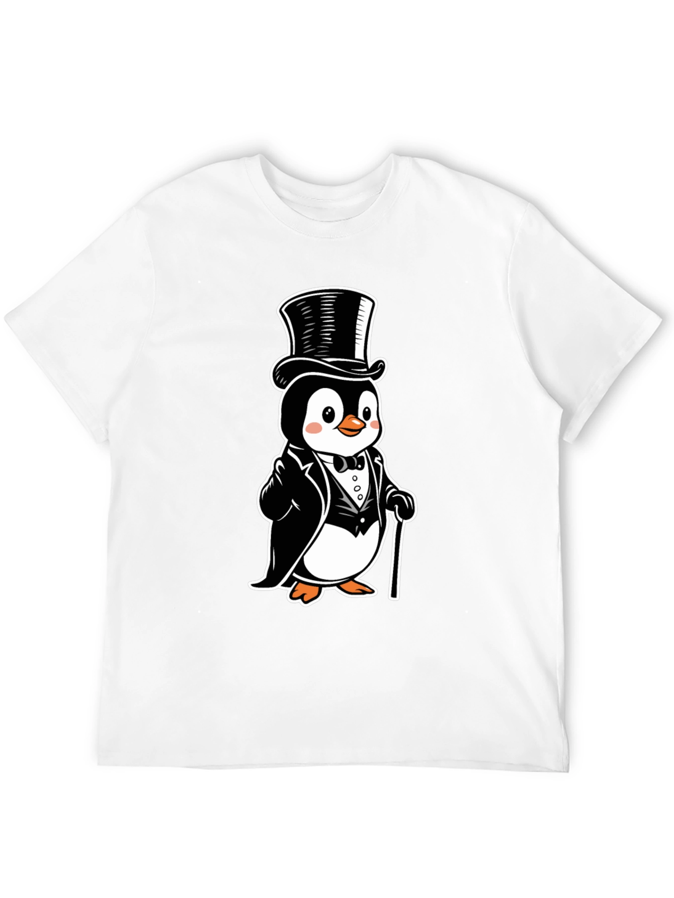 Black Penguin Tuxedo T-Shirt - Cartoon Style view 12