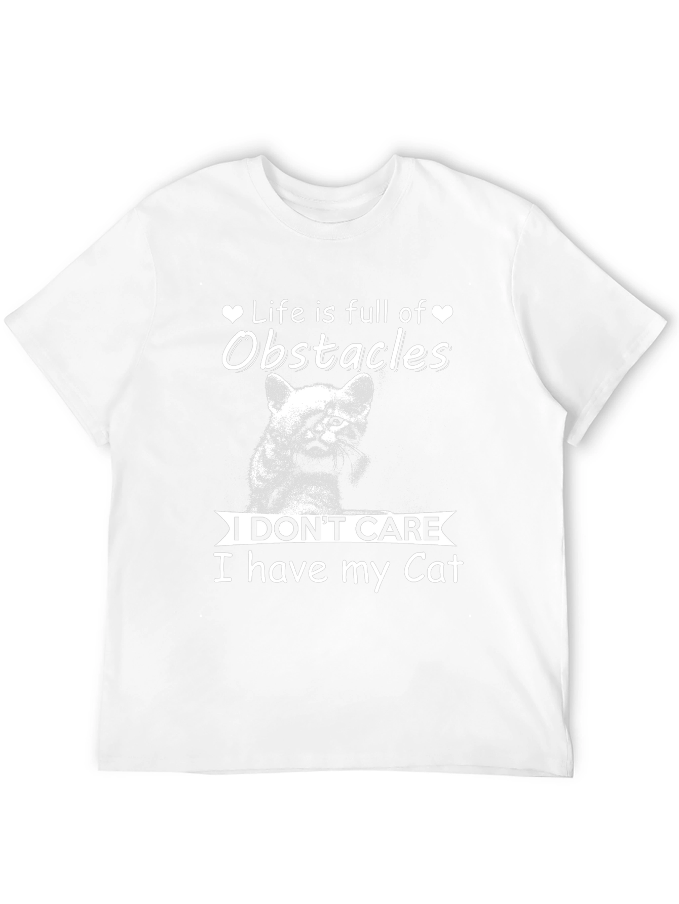 Black Cat Lover Tee: Life Obstacles, I Have My Cat T-Shirt view 12