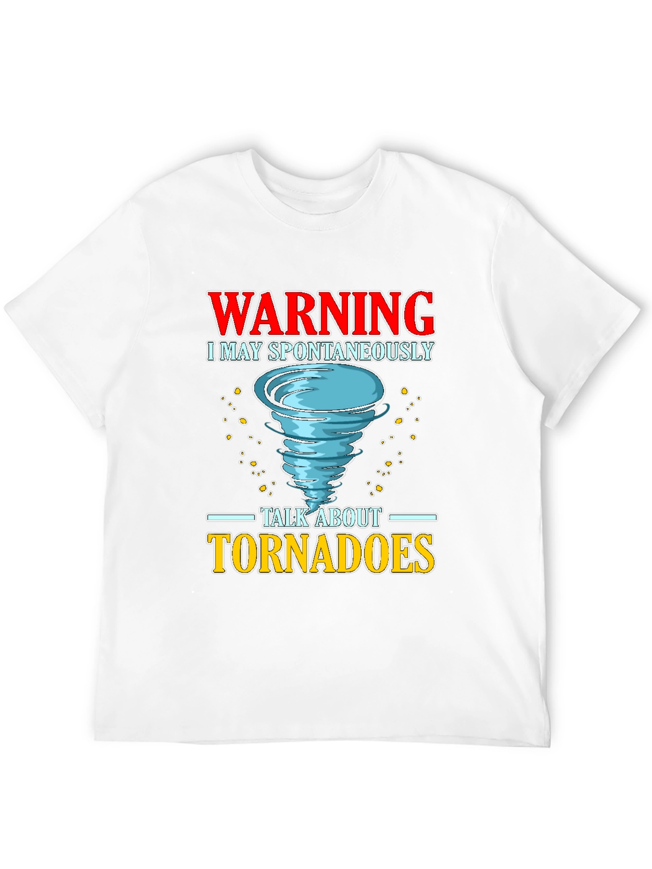 Black Warning Tornado Funny Graphic T-Shirt view 12