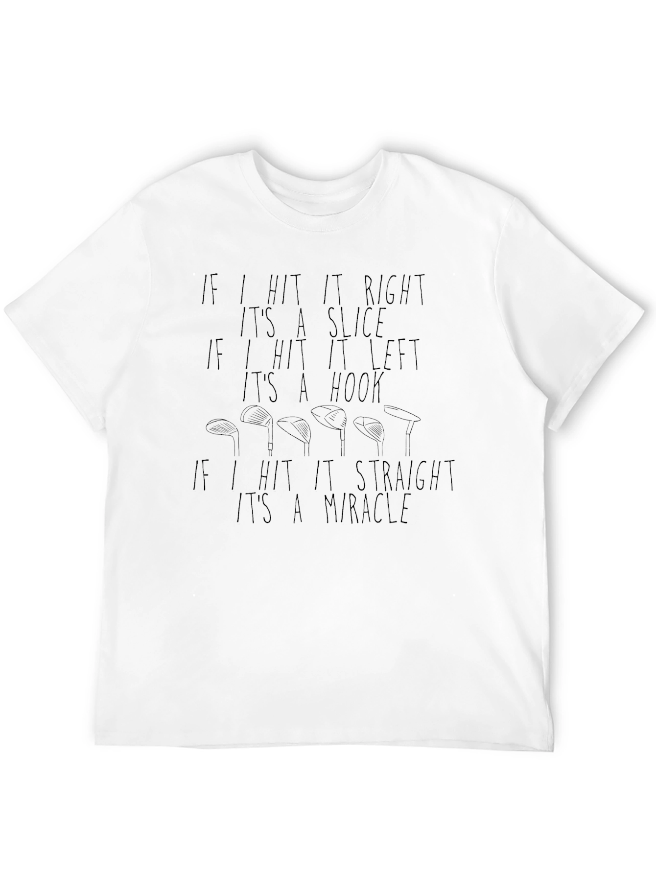 Black Funny Golf T-Shirt - Slice Hook Miracle Tee view 12
