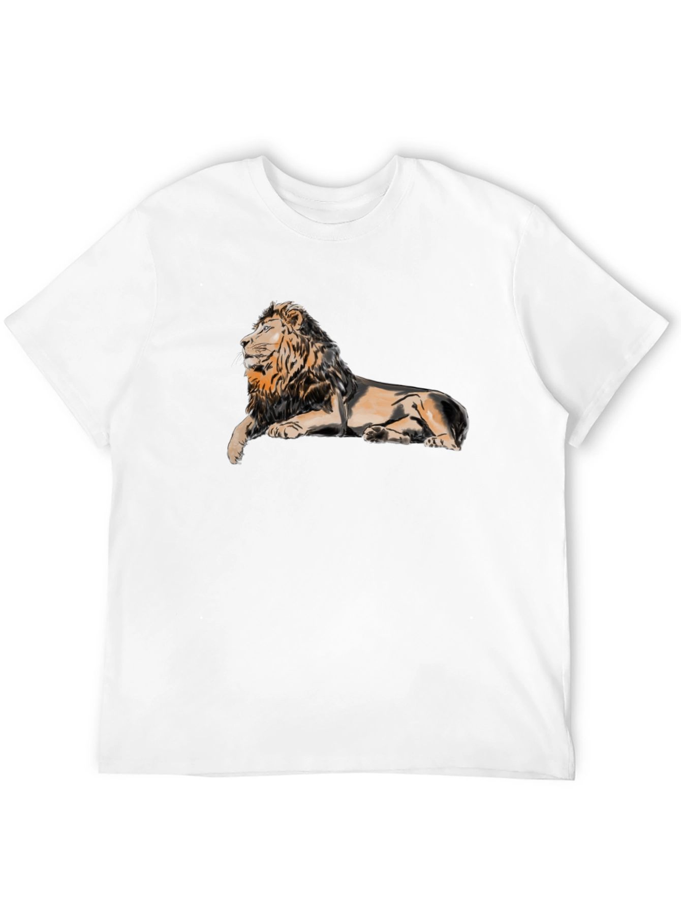 Black Lion Graphic Print T-Shirt - Black view 12
