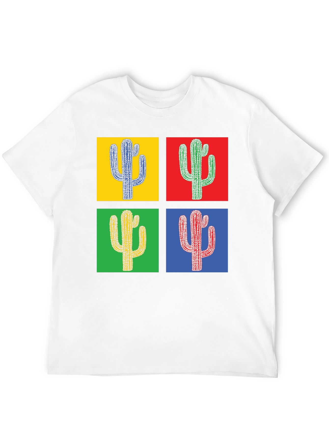 Black Pop Art Cactus Tee - Stylish Graphic T-Shirt view 12