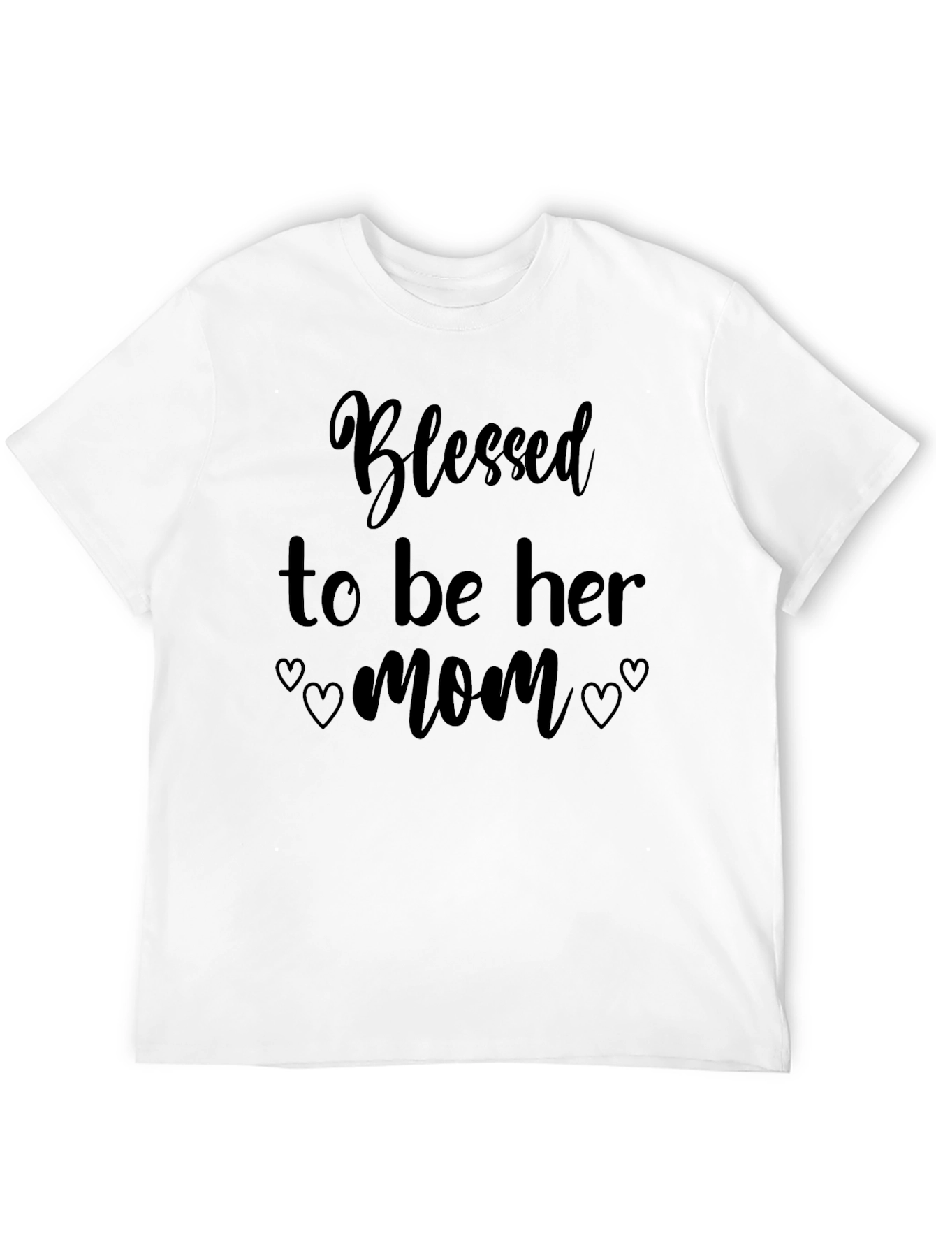 Black Blessed to Be Her Mom Black Graphic Tee view 12