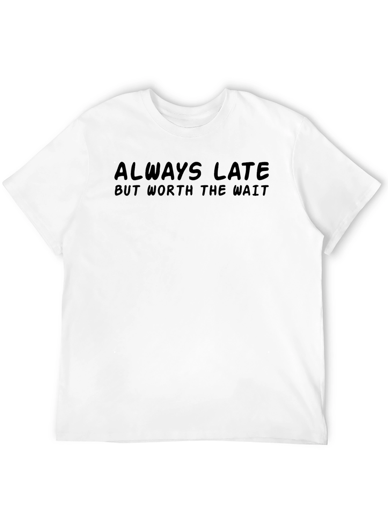 Black Always Late Men's Black Graphic Tee view 12