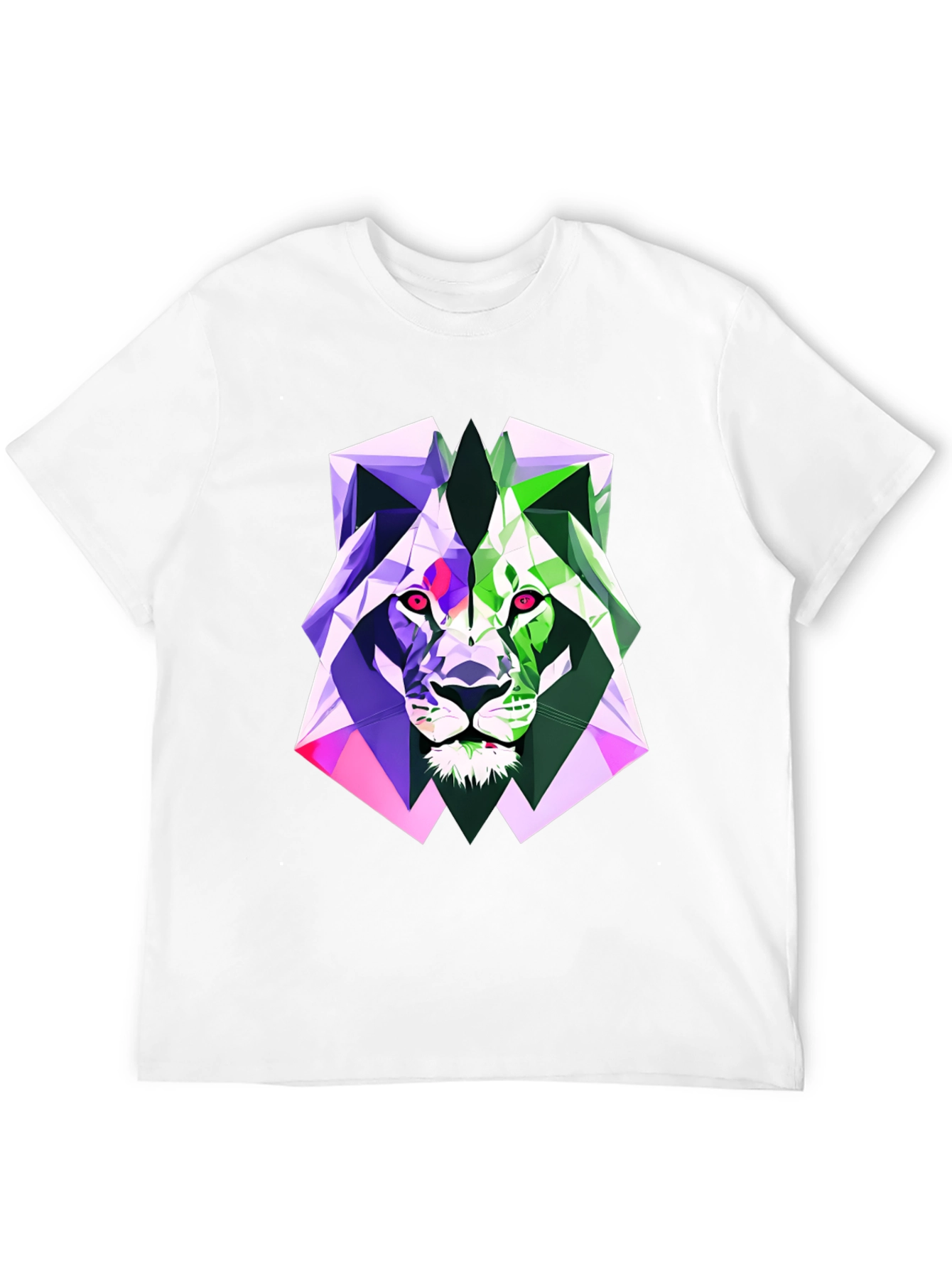 Black Geometric Lion Graphic Tee - Bold Style view 12