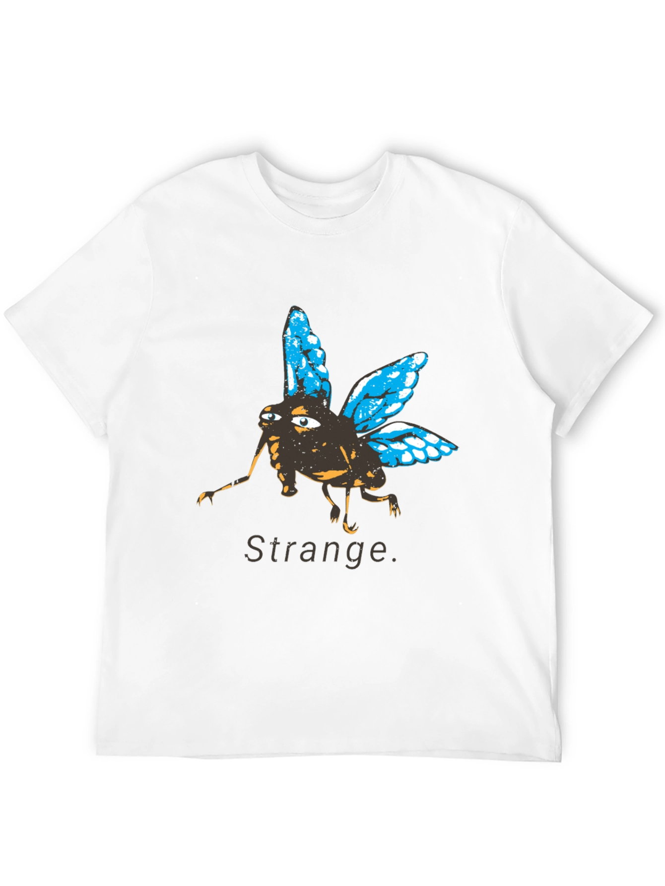 Black Strange Fly Graphic Tee - Unique Insect Print Shirt view 12