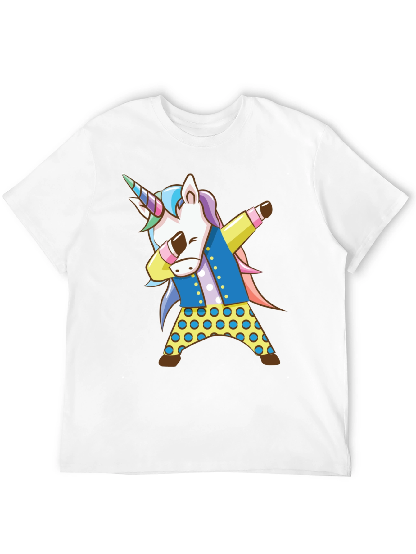 Black Dabbing Unicorn Graphic Tee - Black Cotton Shirt view 12