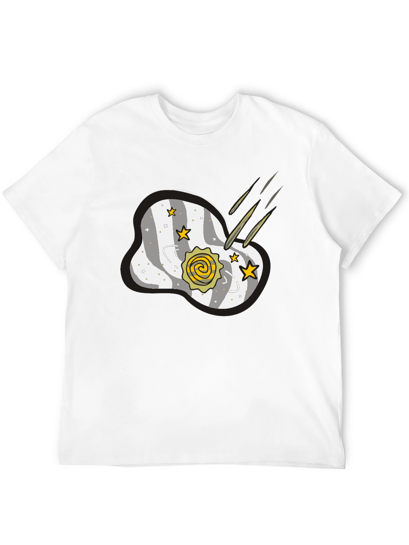 Black Cosmic Meteor Shower Graphic T-Shirt view 12