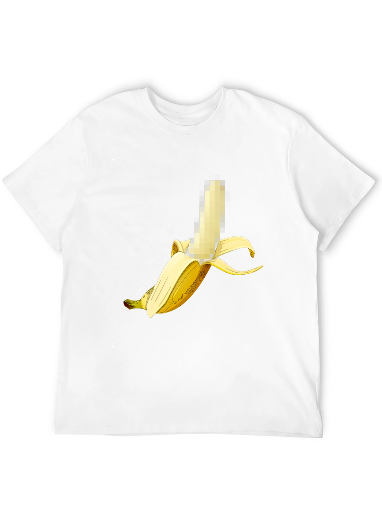 Black Censored Banana Graphic Tee - Unisex Black T-Shirt view 12