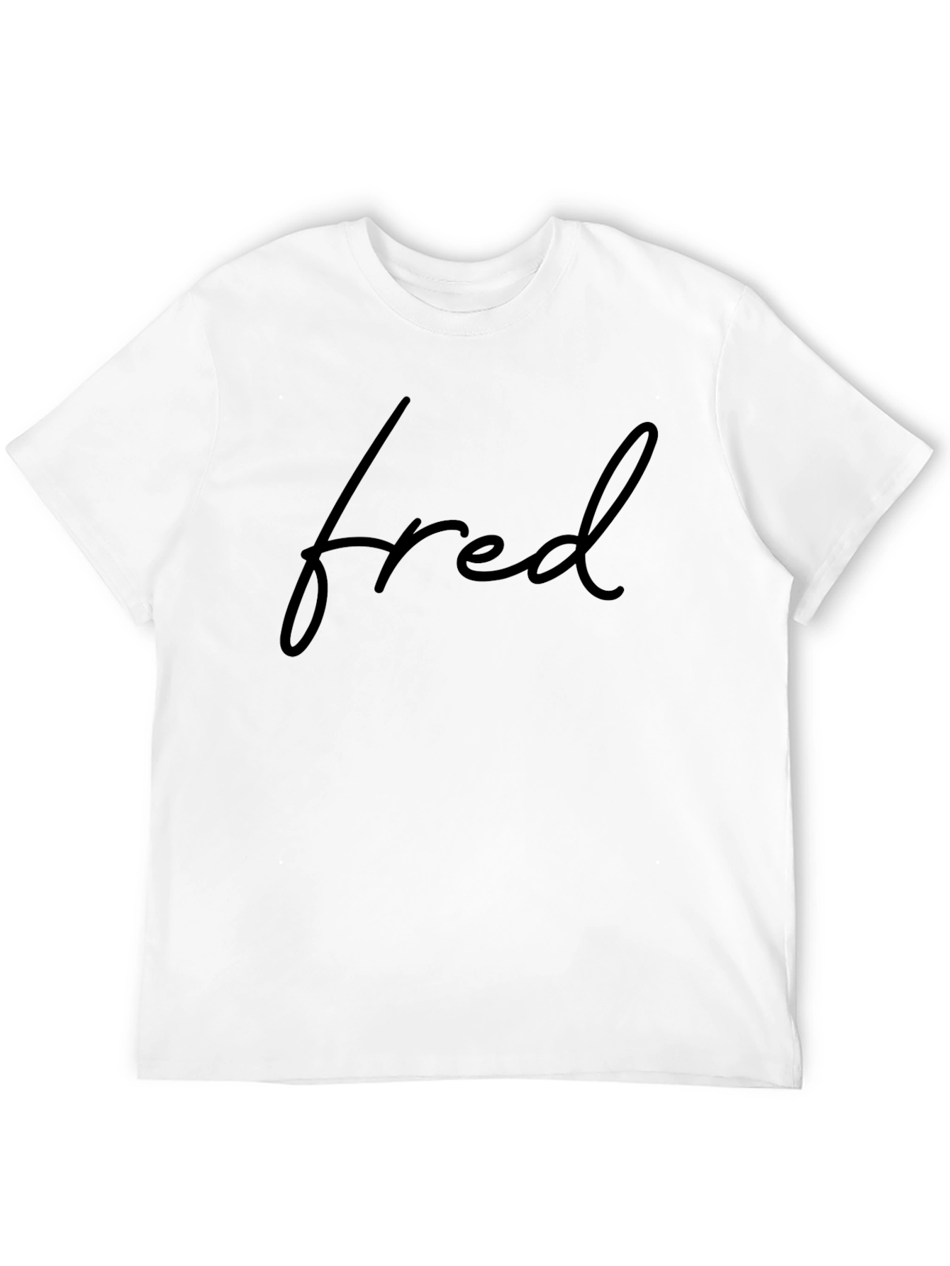 Black Fred Script Black T-Shirt - Modern Style view 12