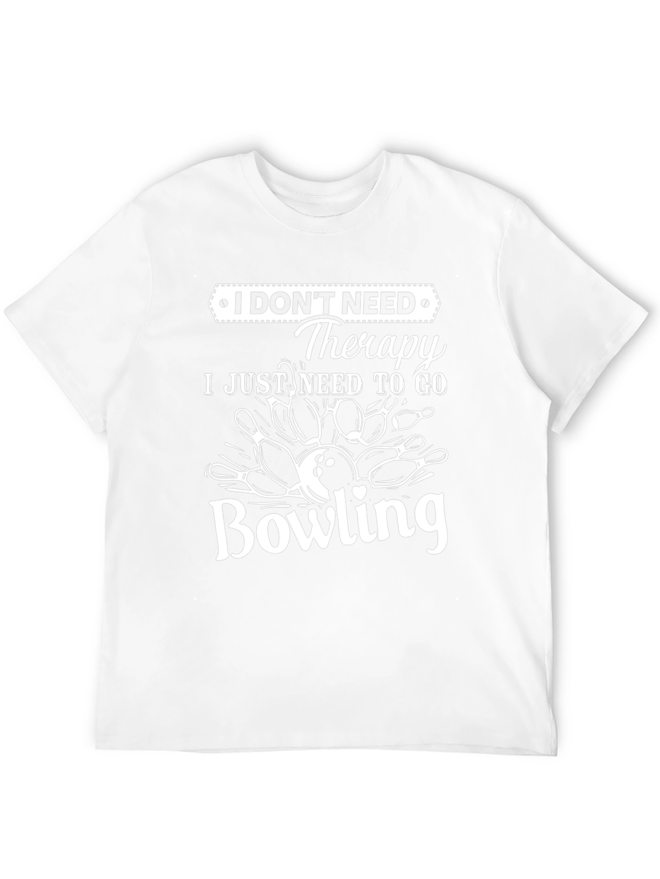 Black Bowling Therapy T-Shirt: I Don't Need Therapy, I Need Bowling view 12