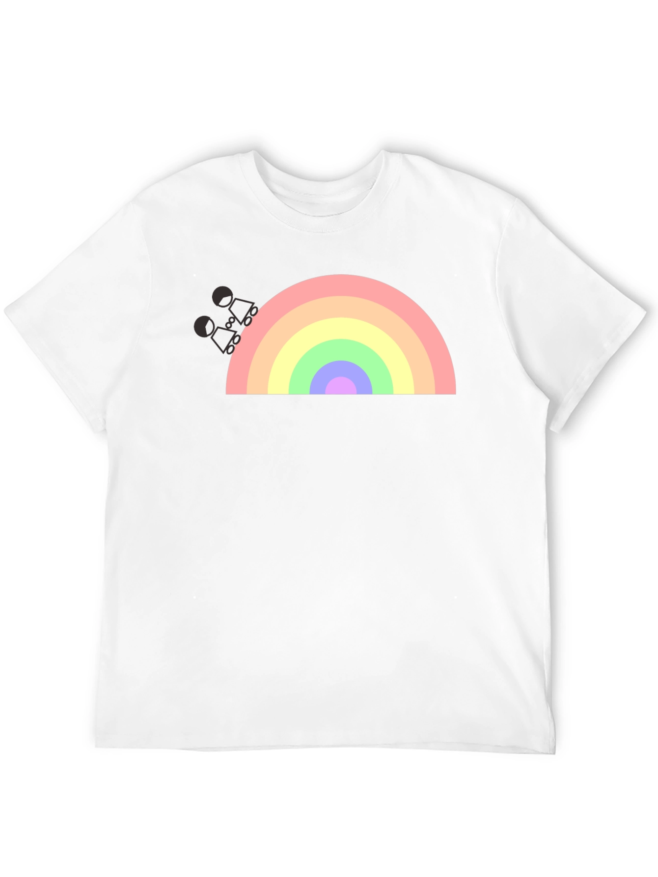 Black Rainbow Graphic T-Shirt - Black Cotton Blend view 12