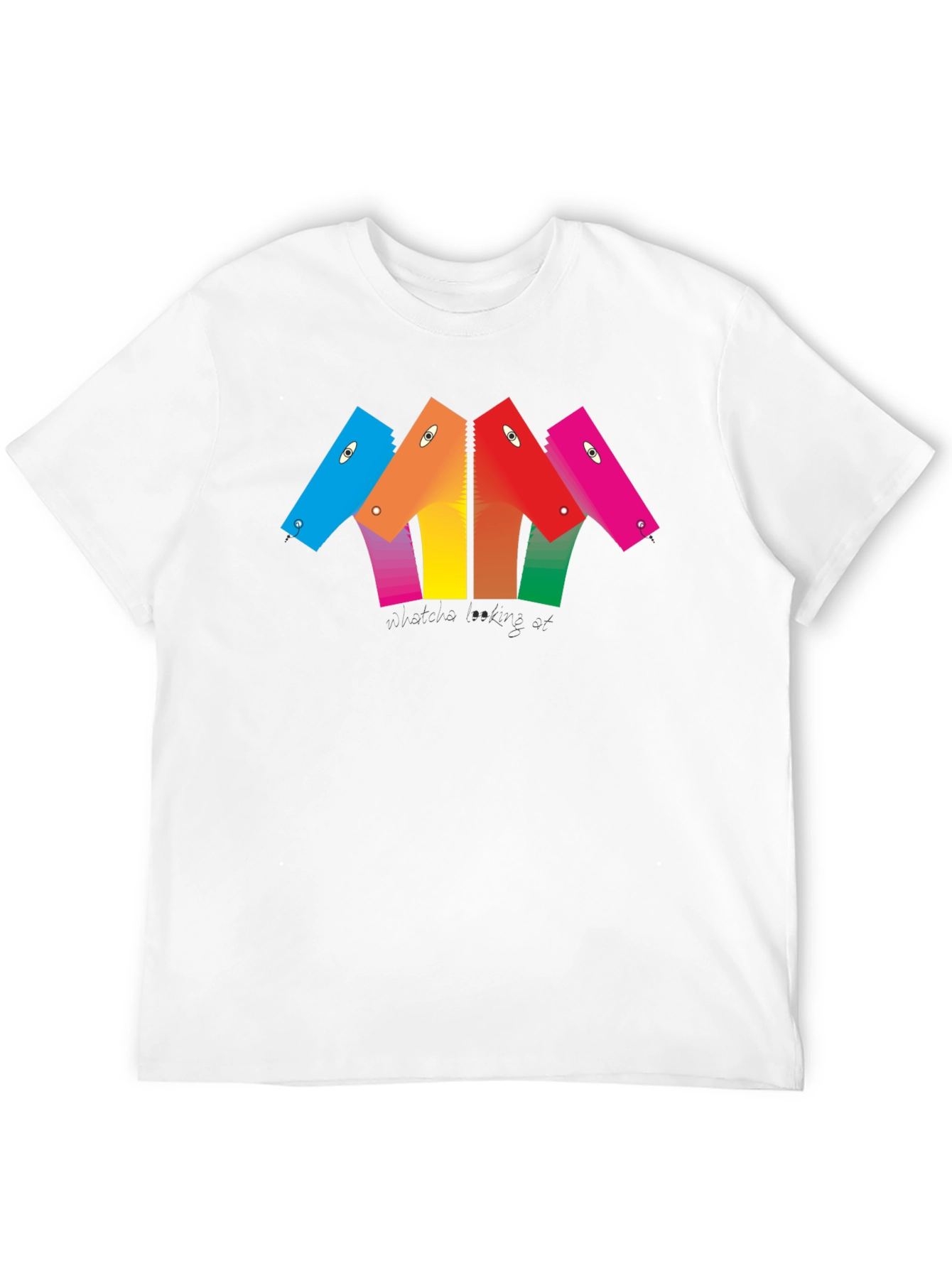 Black Abstract Colorful Heads Graphic T-Shirt - Unisex Black Tee view 12