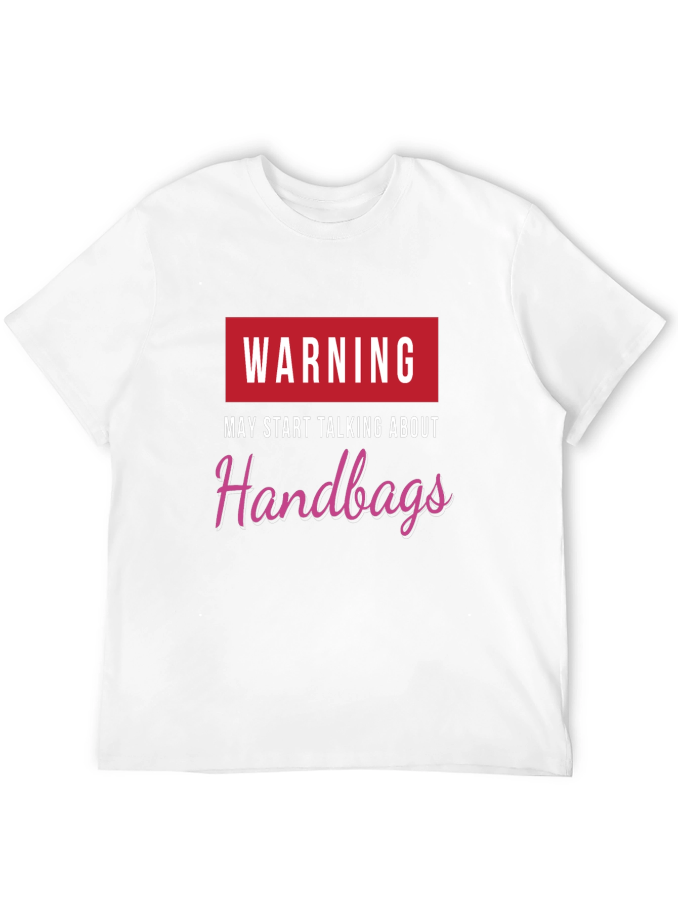 Black Warning May Start Talking Handbags Black T-Shirt view 12