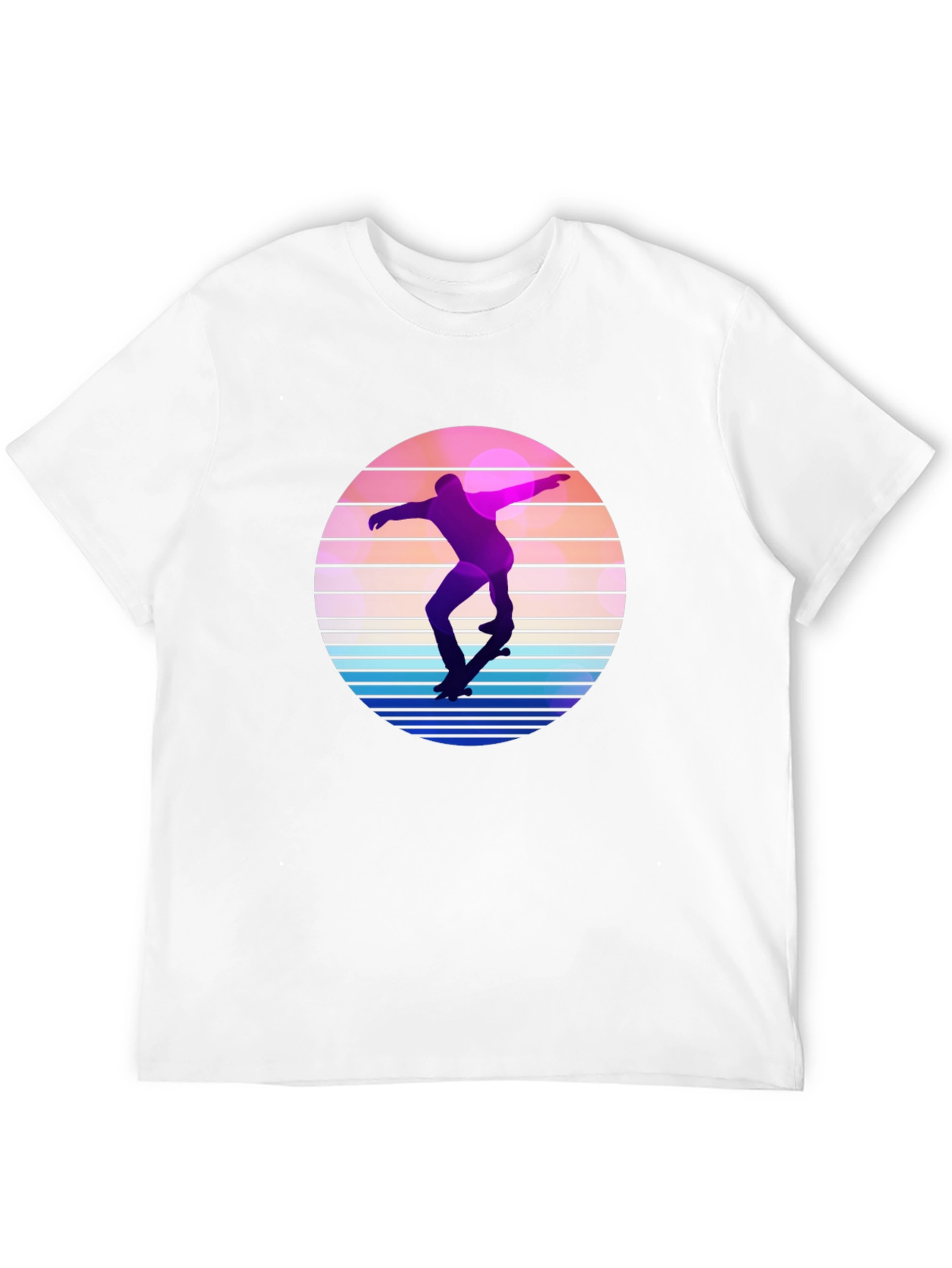 Black Retro Skateboarder Graphic Tee - Cool Sunset Design view 12