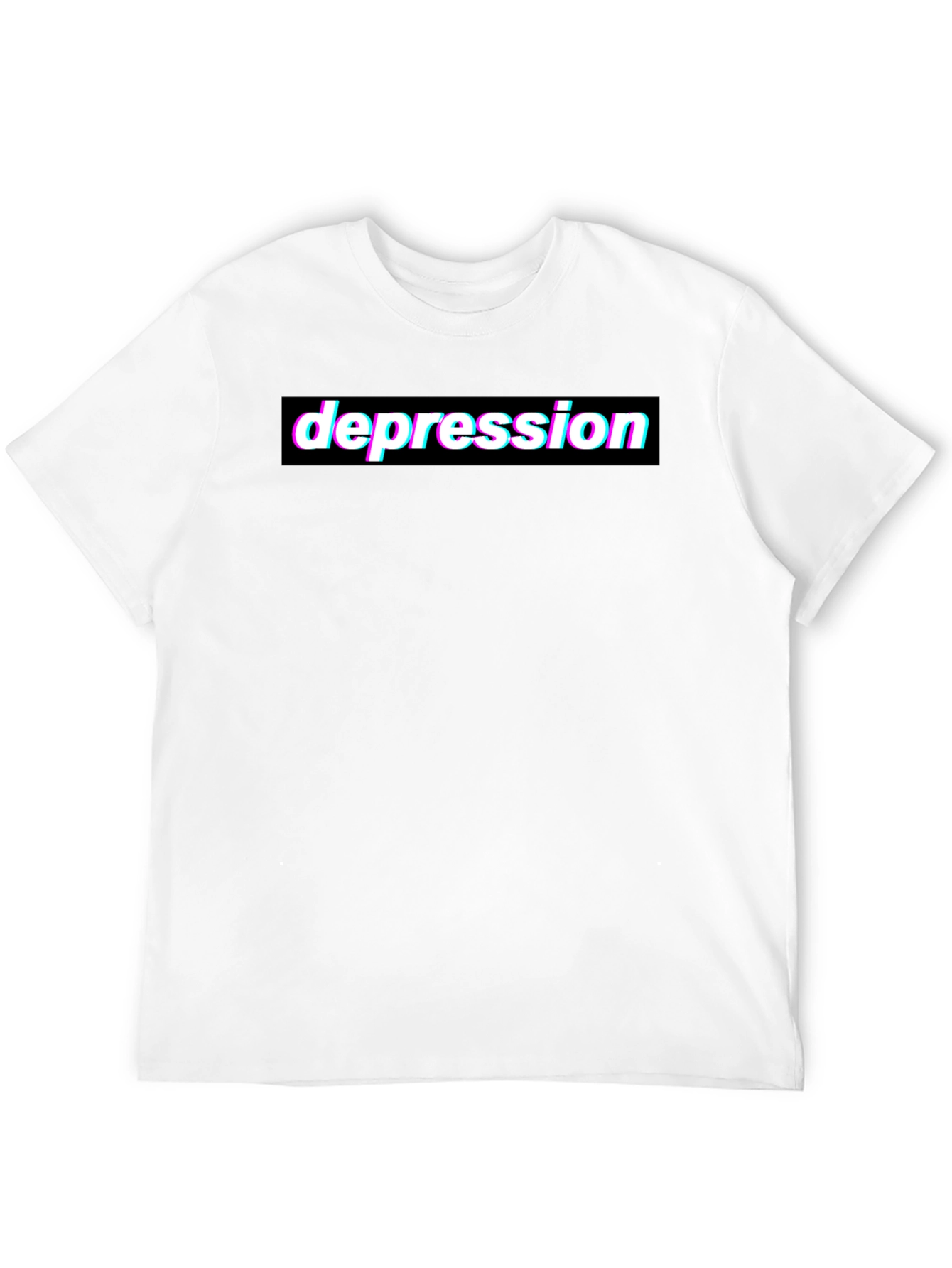 Black Depression Glitchcore Graphic Tee - Black Cotton T-Shirt view 12