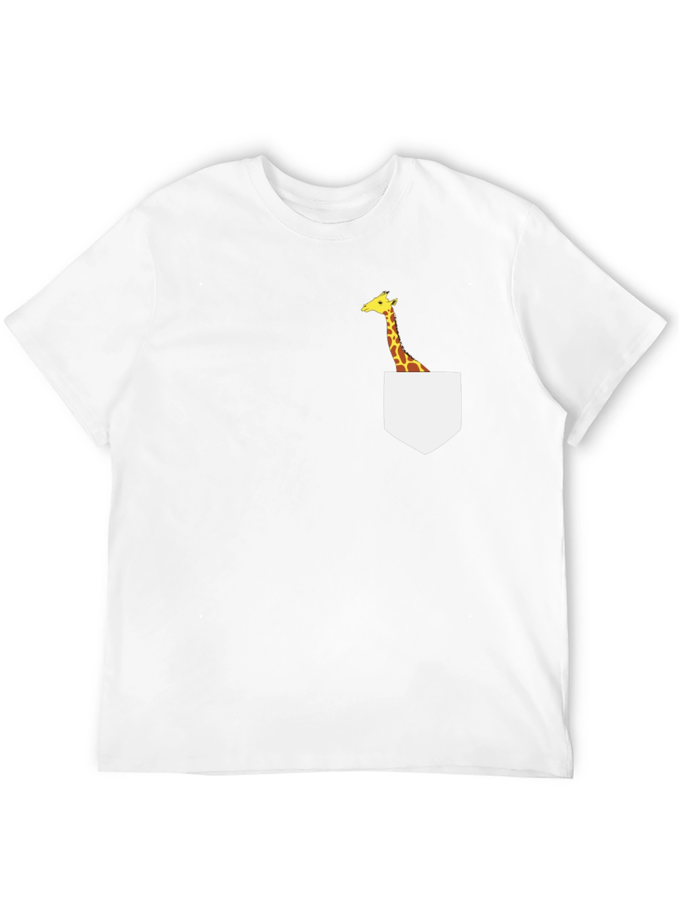 Black Giraffe Pocket T-Shirt - Novelty Animal Tee view 12