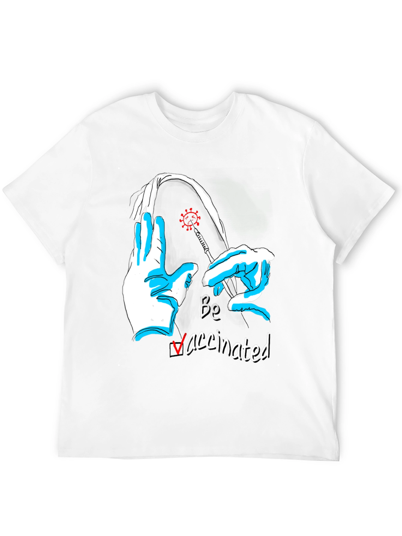 Black Be Vaccinated Graphic Tee - Black view 12