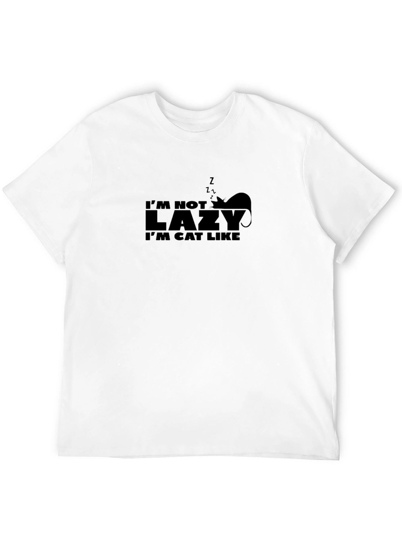 Black I'm Not Lazy I'm Cat Like Graphic Tee view 12