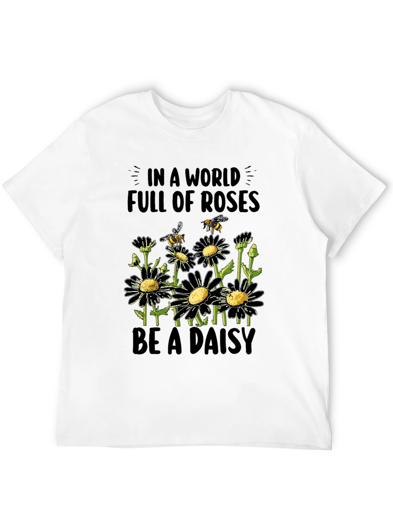 Black Daisy Bee Graphic Tee - Be a Daisy in a World of Roses view 12