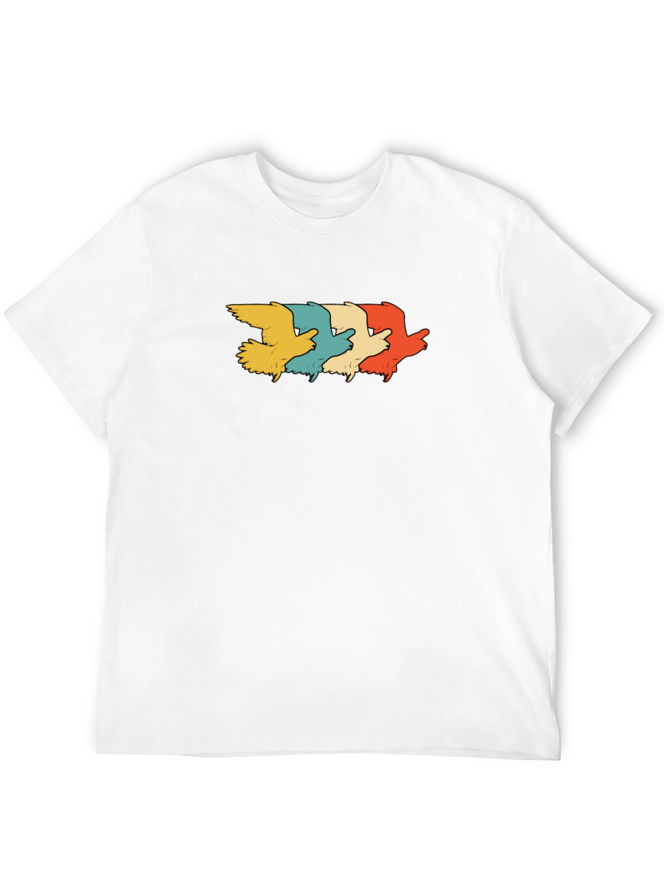 Black Retro Bird T-Shirt - Men's Short Sleeve Crew Neck Tee view 12