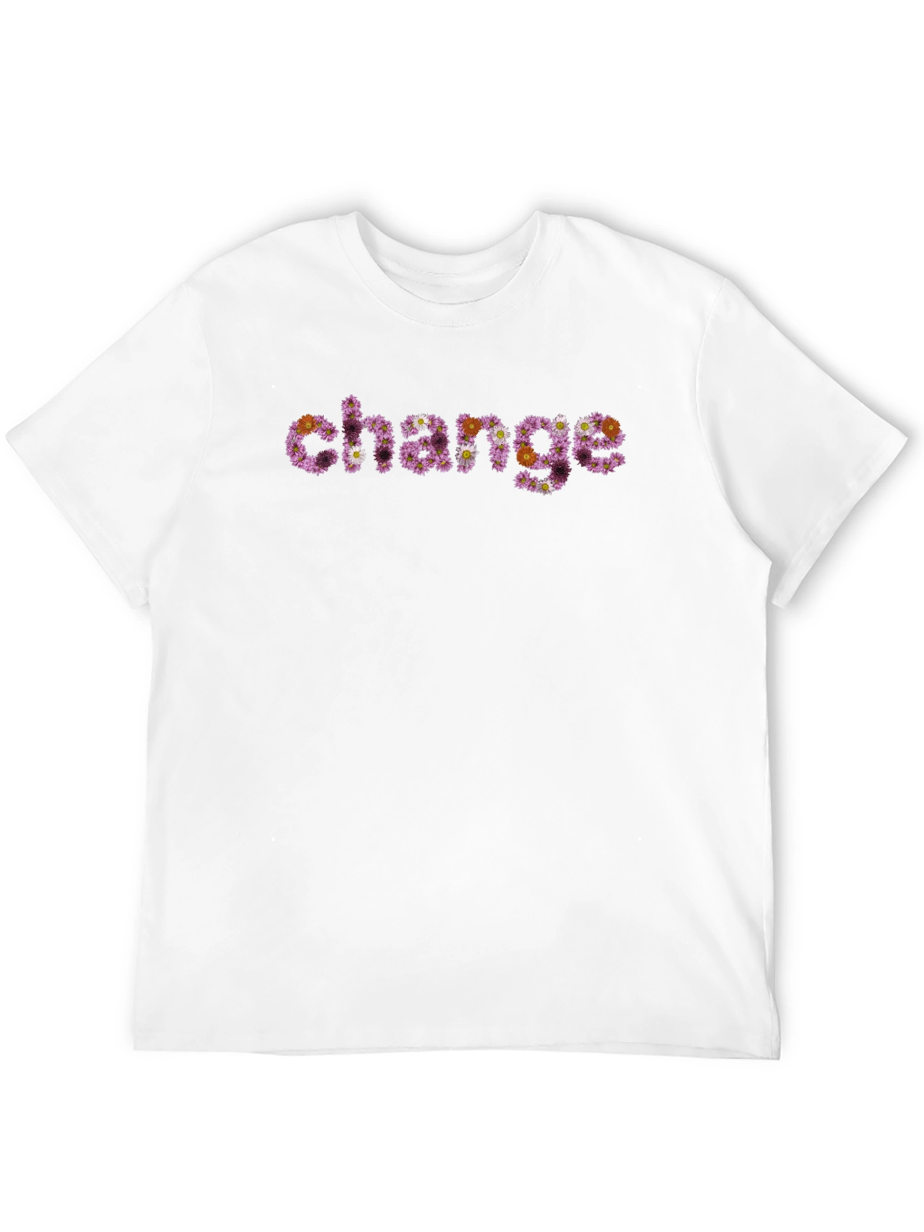 Black Floral "Change" Graphic Tee - Unique Statement Shirt view 12