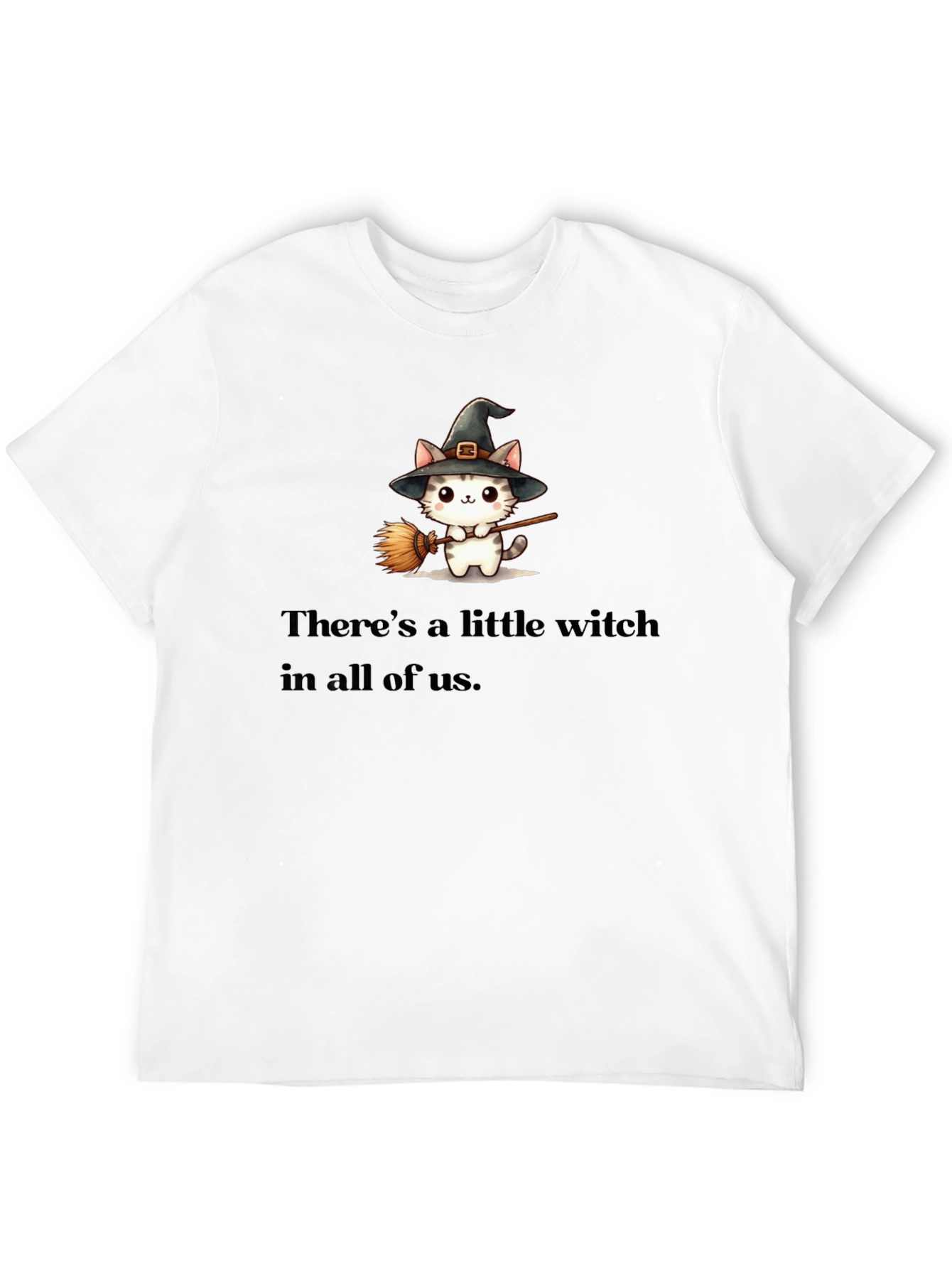 Black Witch Cat Graphic Tee - Spooky Season T-Shirt view 12