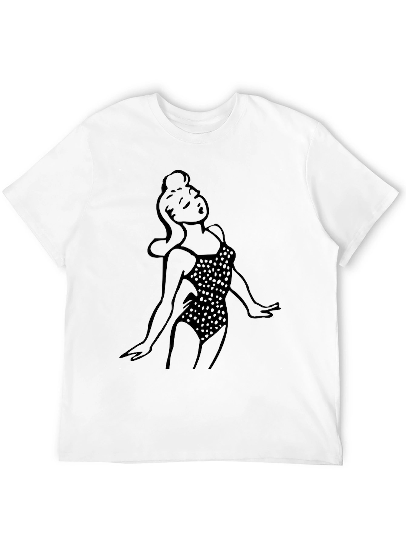 Black Retro Pin-Up Girl Black T-Shirt view 12