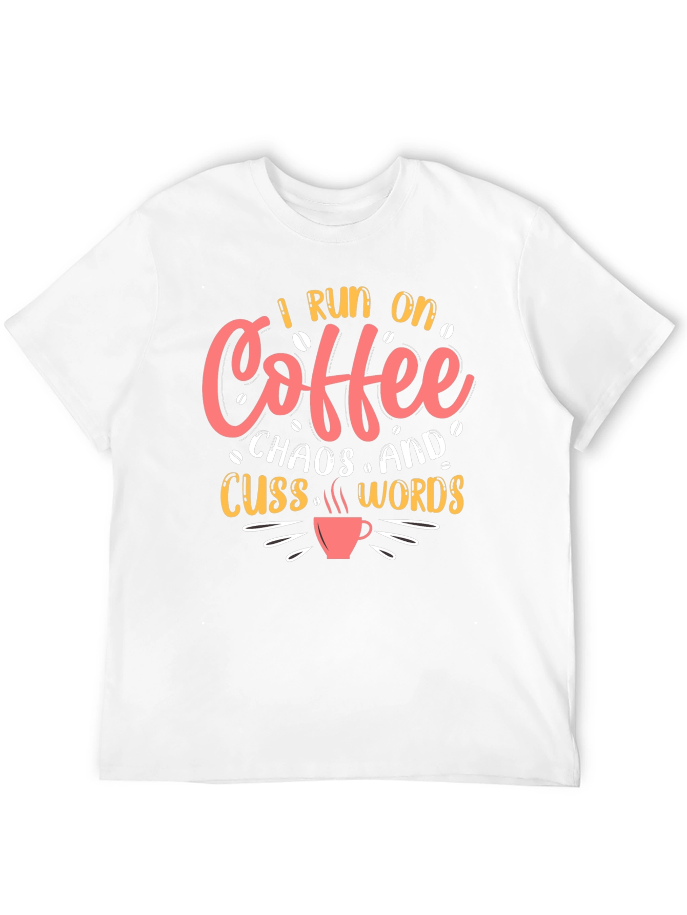 Black I Run on Coffee, Chaos & Cuss Words T-Shirt view 12