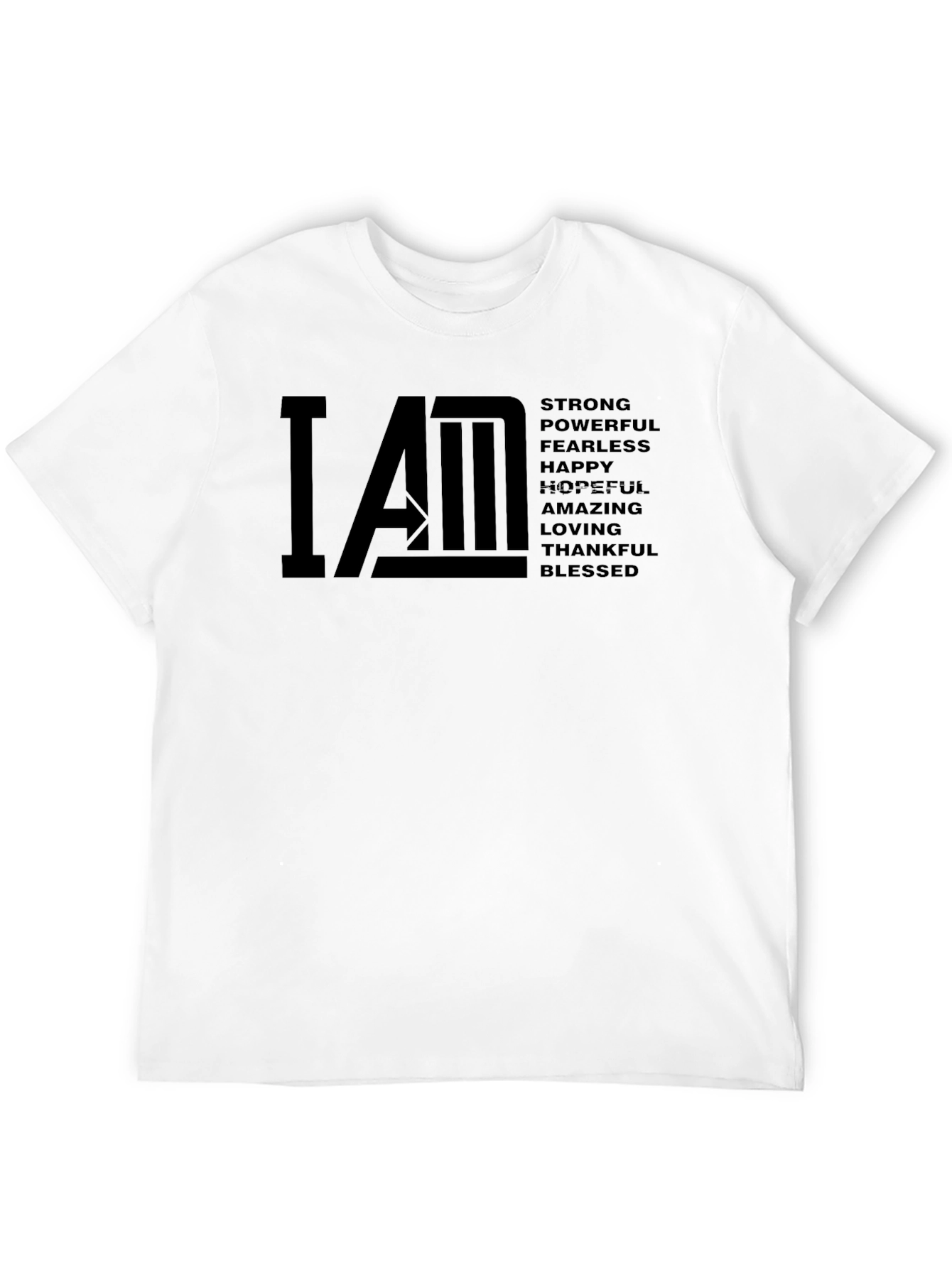 Black I AM Affirmation T-Shirt - Strong, Powerful, Blessed view 12