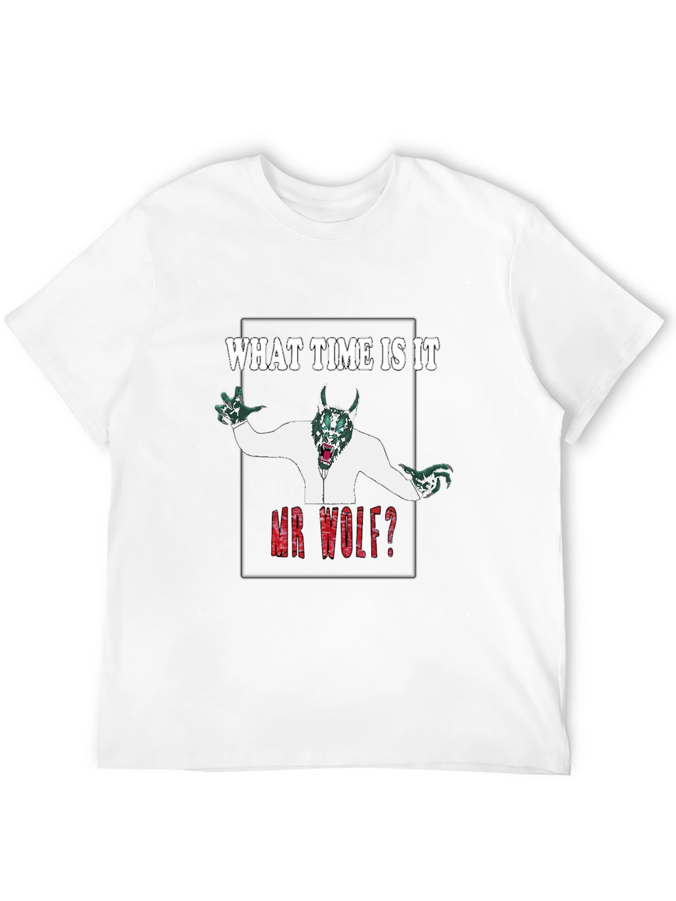 Black What Time Is It Mr. Wolf T-Shirt - Graphic Tee view 12