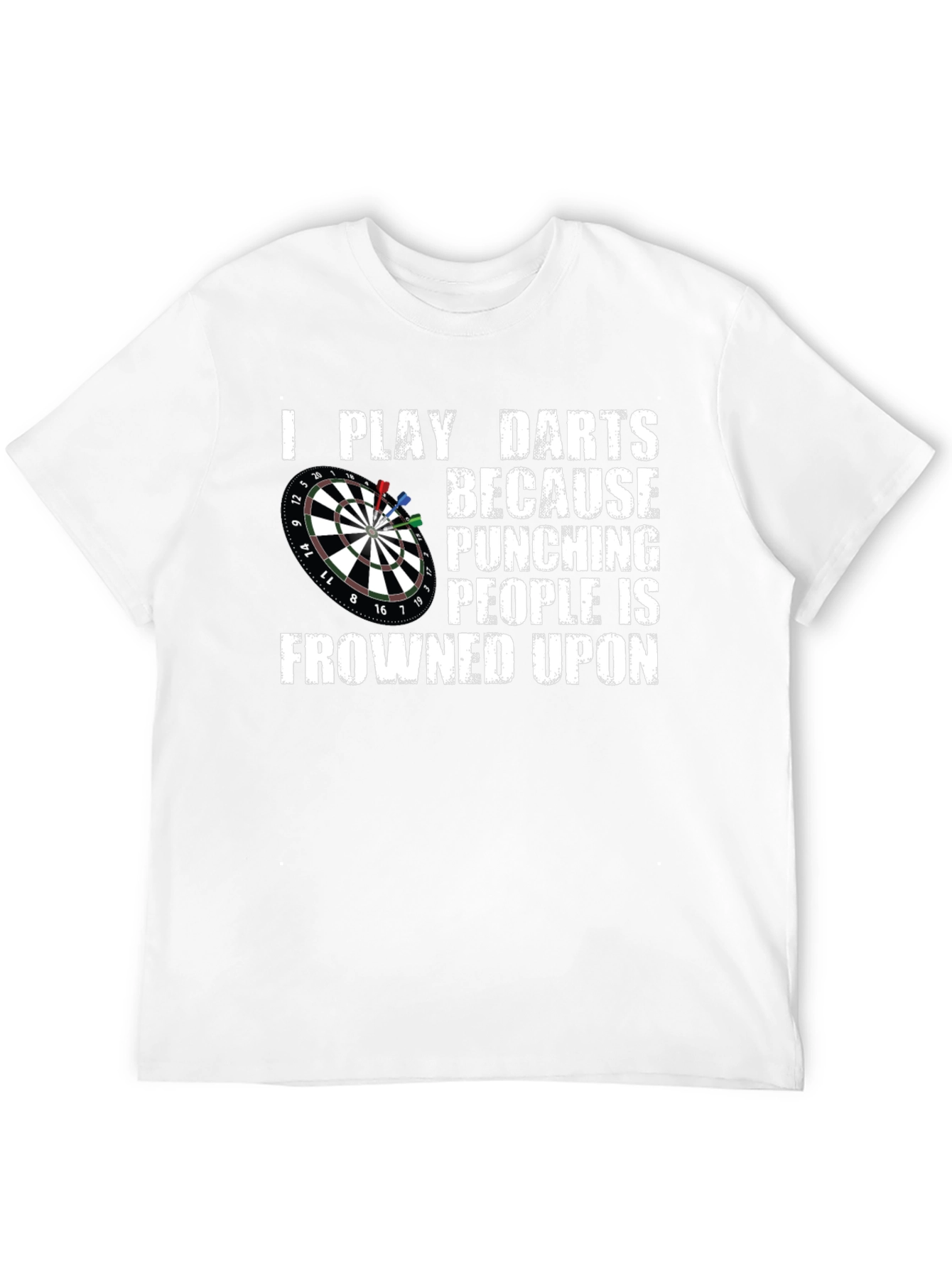 Black Funny Darts T-Shirt - Punching People is Frowned Upon view 12