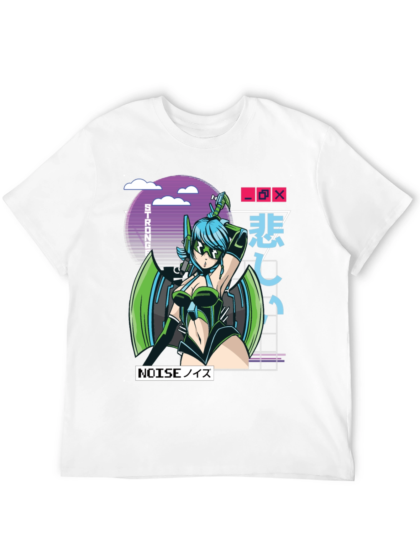 Black Anime Girl Graphic T-Shirt - Black Cotton Tee view 12