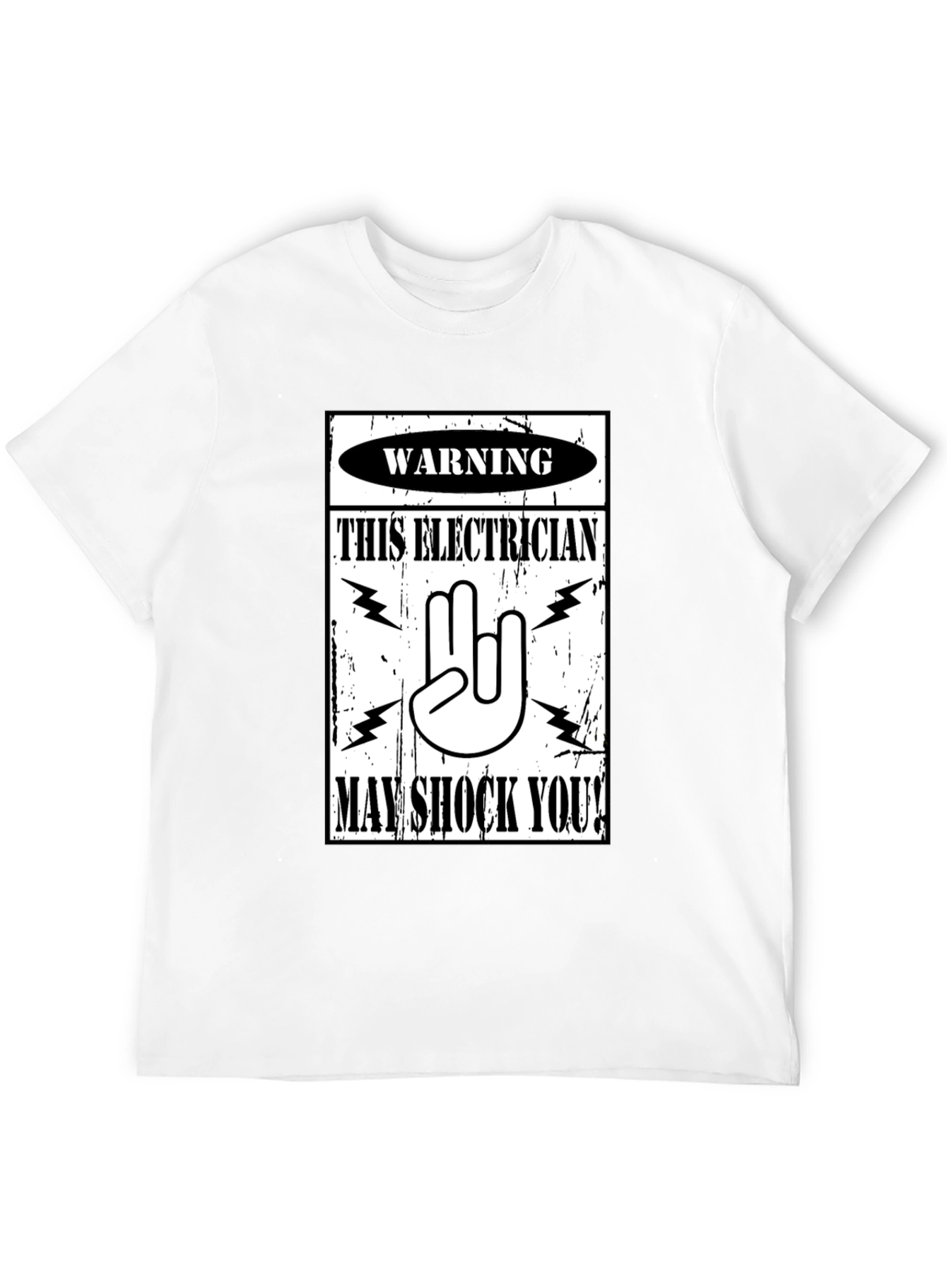 Black Electrician Warning Graphic Tee view 12