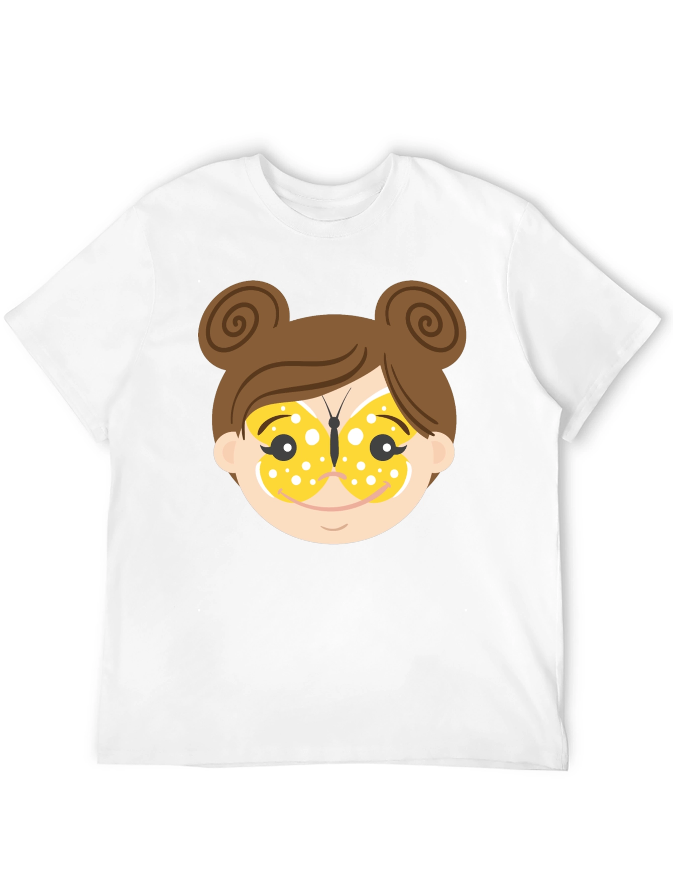 Black Cartoon Girl Face T-Shirt view 12