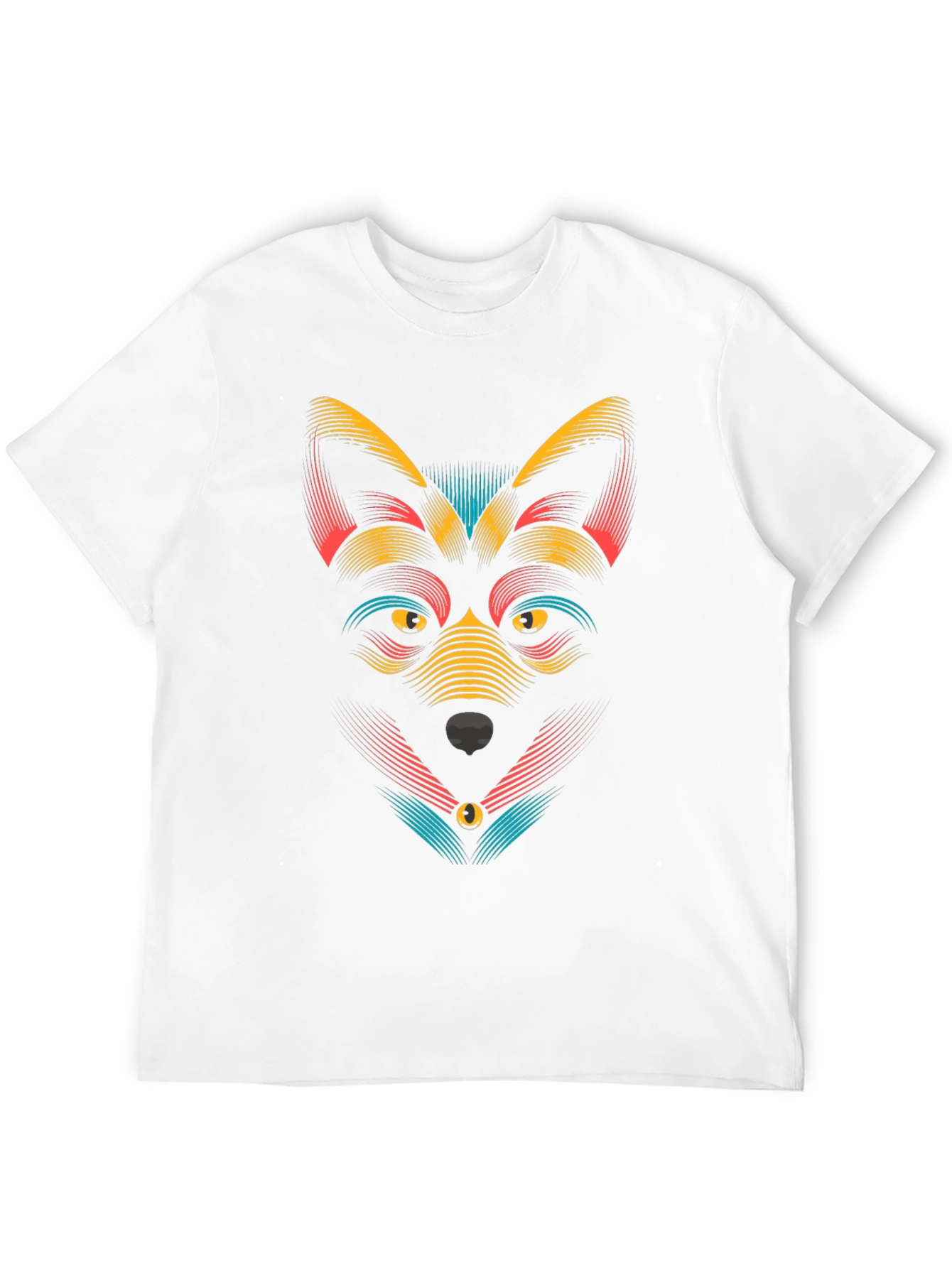 Black Abstract Wolf Graphic Black T-Shirt view 12