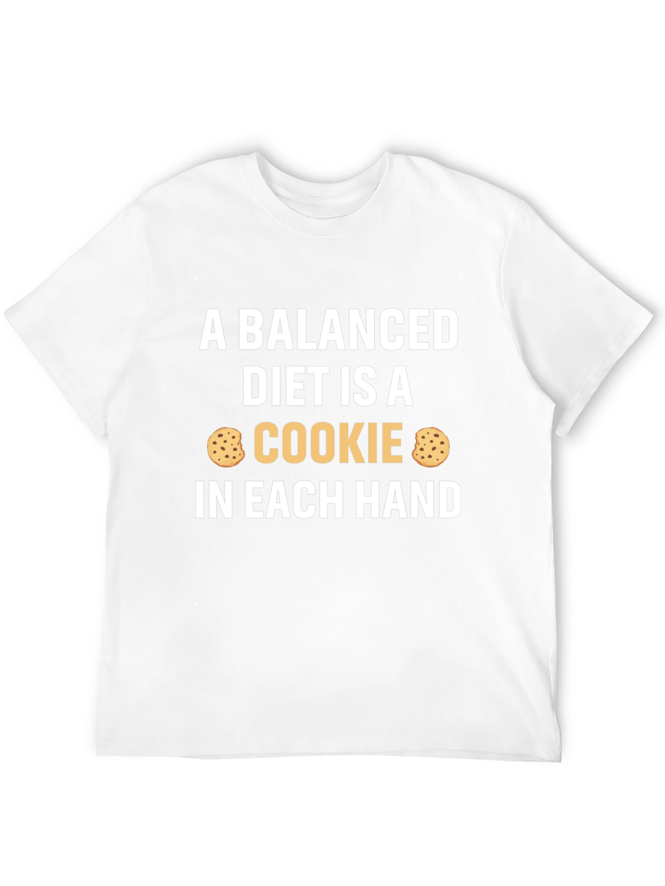 Black Balanced Diet Cookie T-Shirt Funny Foodie Tee view 12