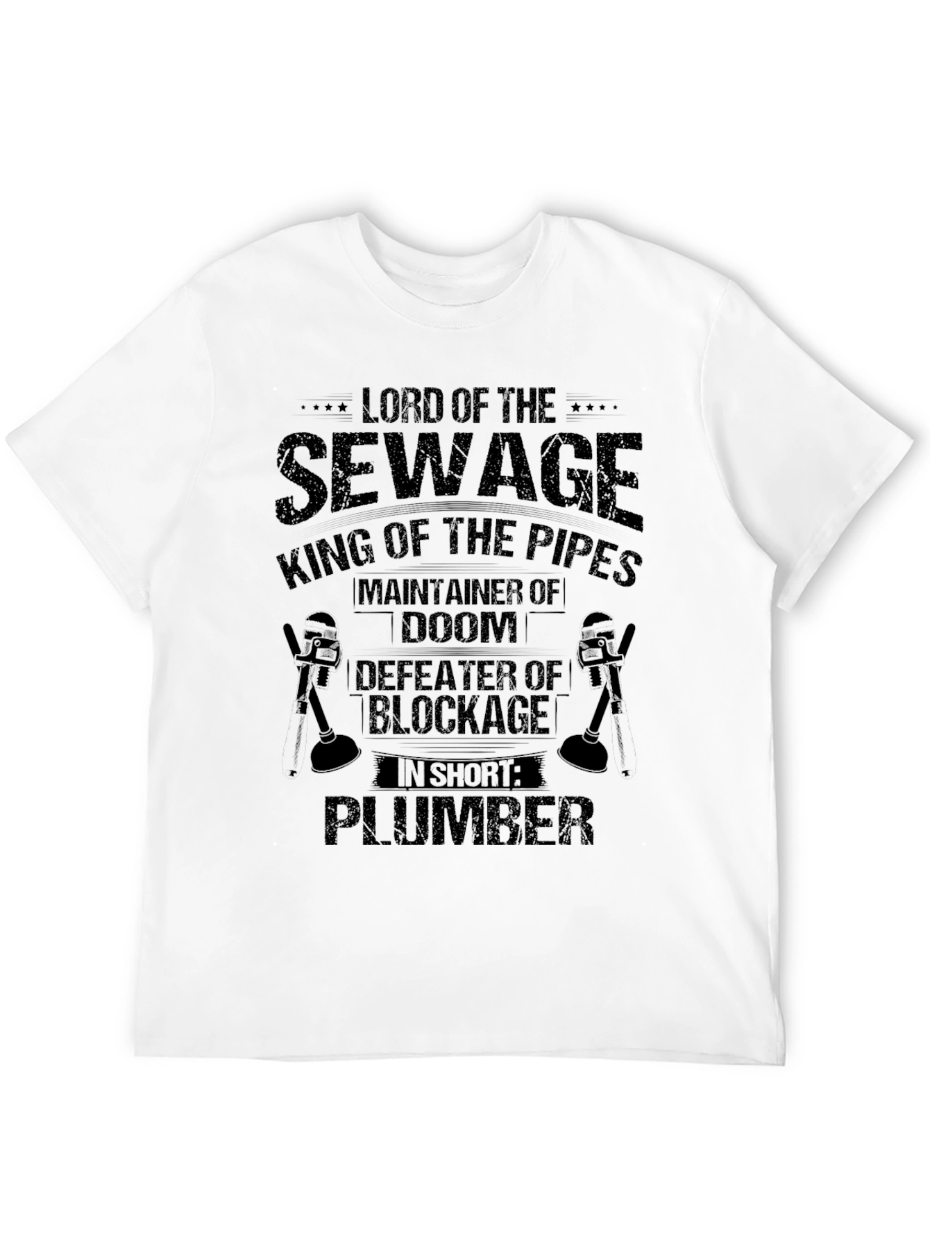 Black Lord of Sewage Plumber Graphic T-Shirt view 12